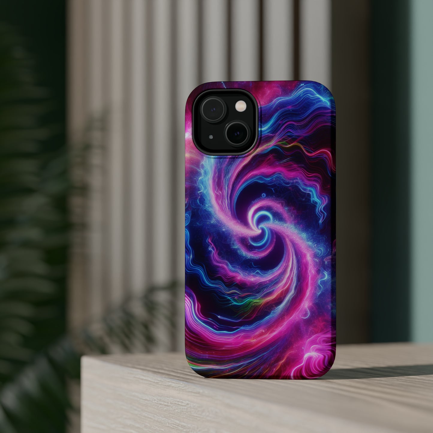 Infinite Neon Horizon Neon Trippy Infinity Patterns Premium Art Magsafe Magnet Tough IPhone 13 14 15 Pro Plus Max and Mini in Matte and Glossy Phone cases