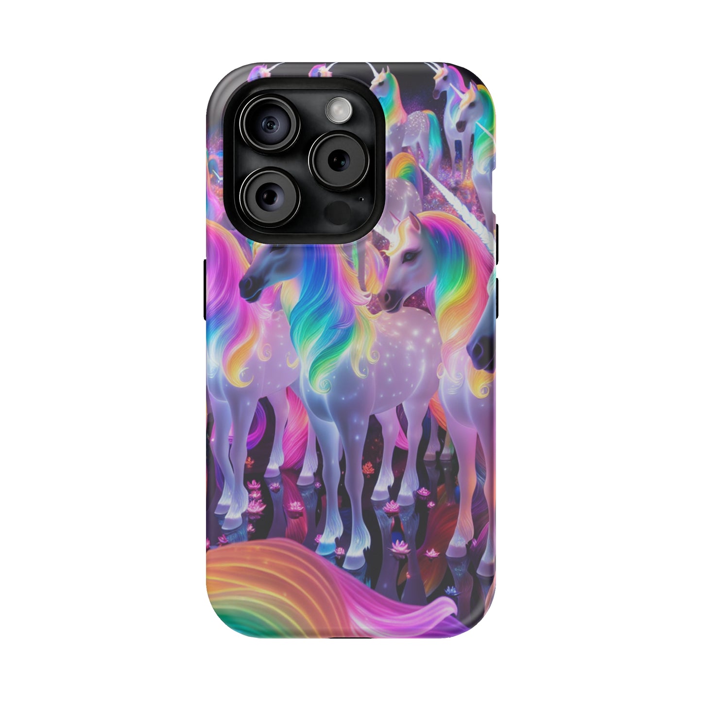 Neon Wonderland Unicorns Neon Unicorns Premium Art Magsafe Magnet Tough IPhone 13 14 15 Pro Plus Max and Mini in Matte and Glossy Phone cases