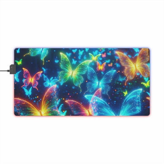 Neon Flight Flutterbyes NEON Butterflies LED Mousepad