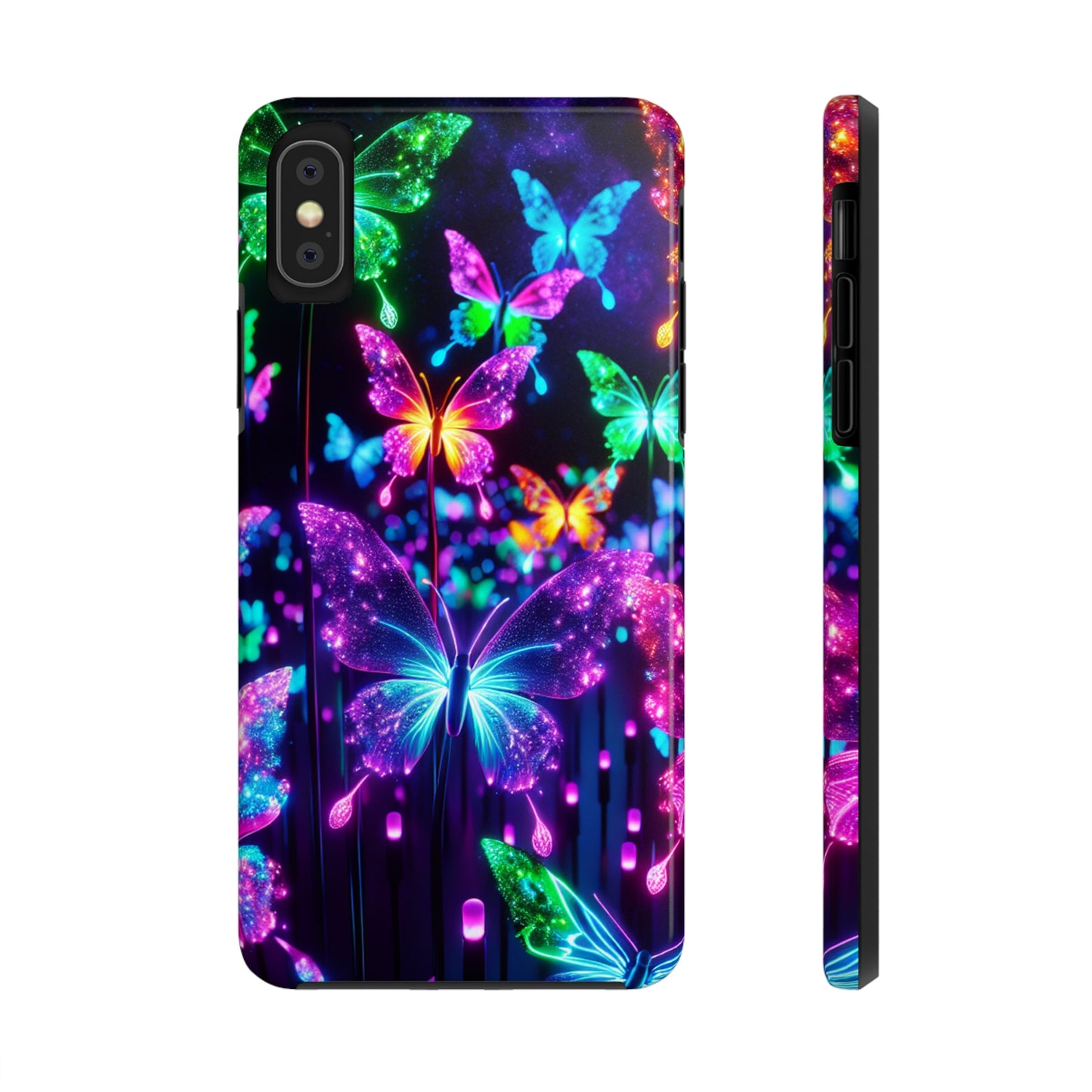 "Vibrance in Flight" NEON Butterflies Tough Phone Case