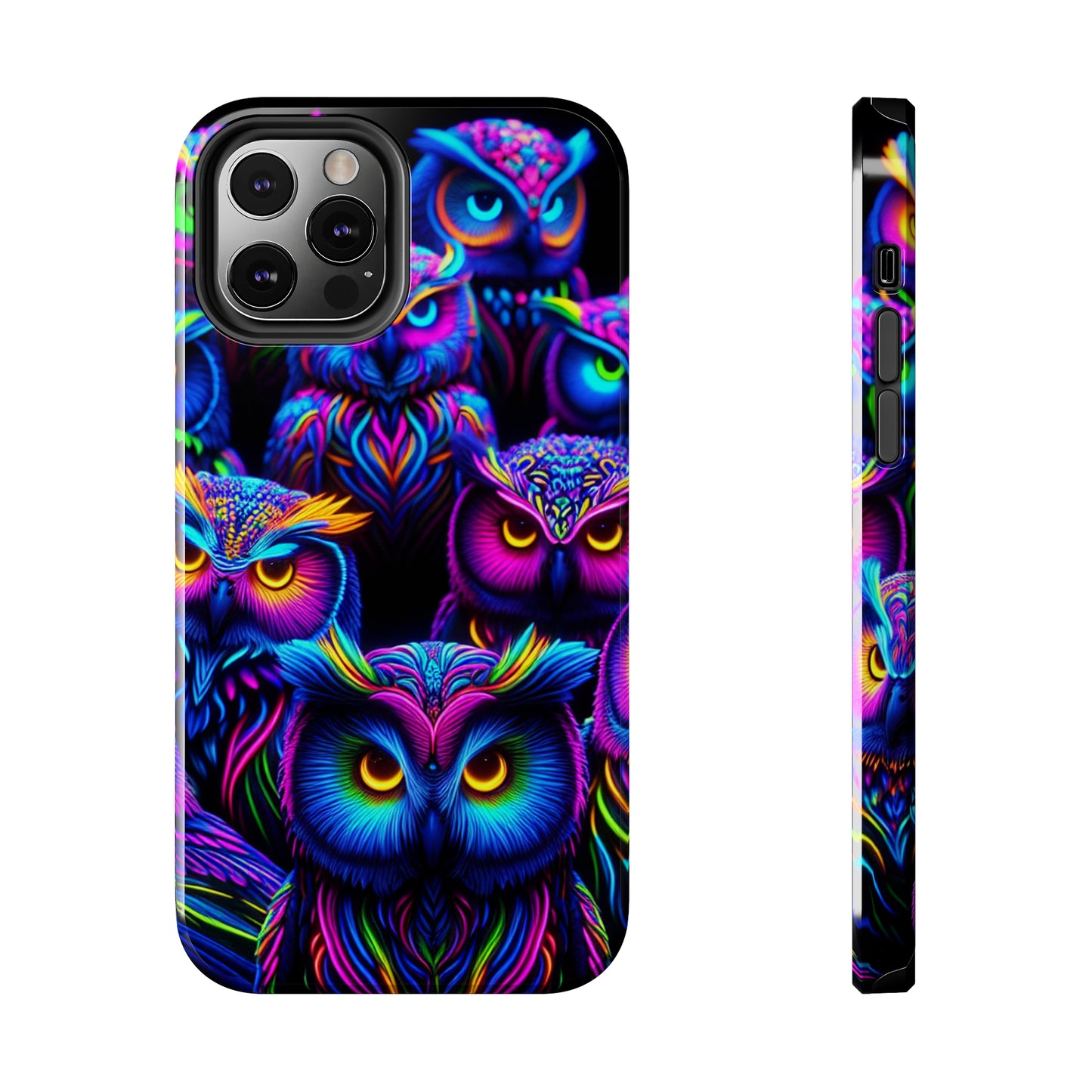 Neon Owl Congregation. NEON Owls Tough Phone Case