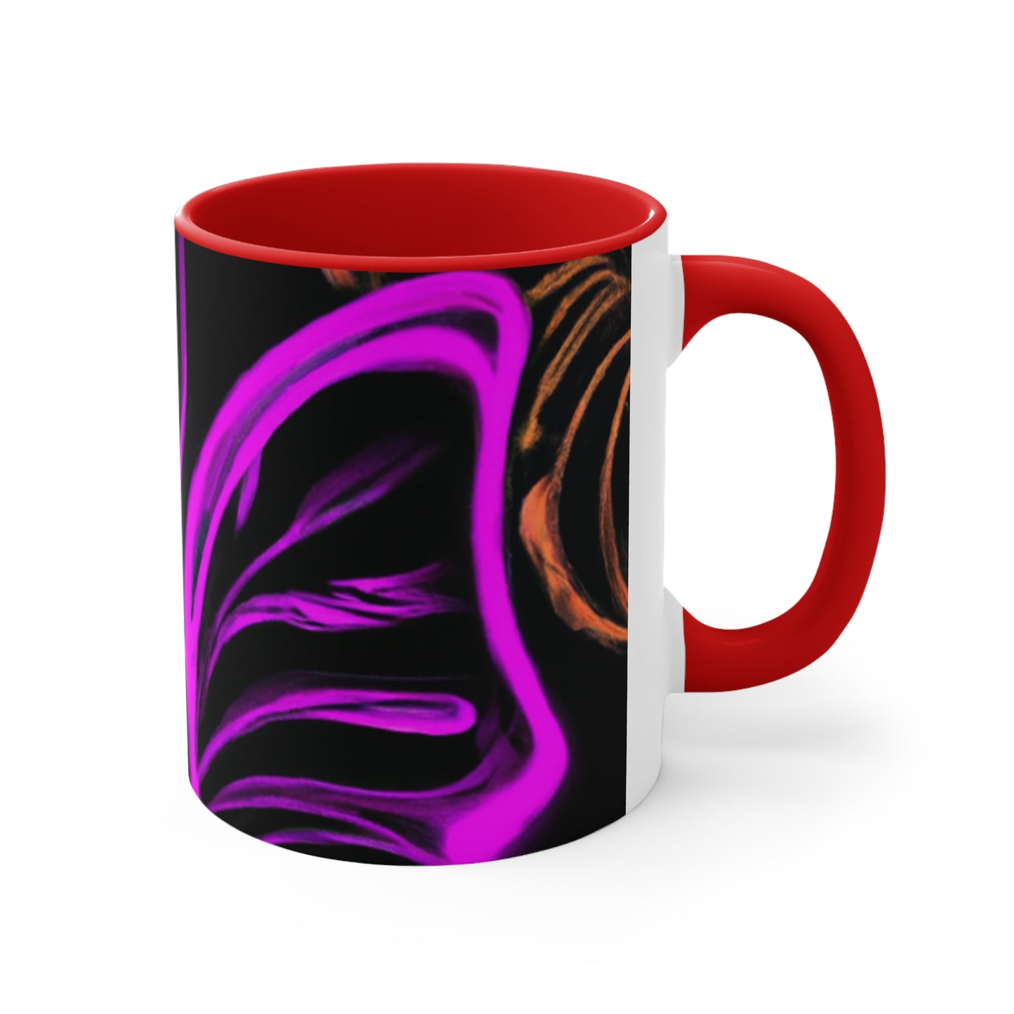 Vivid Nectarine Glitter Flutter Butterflies 11oz Mug