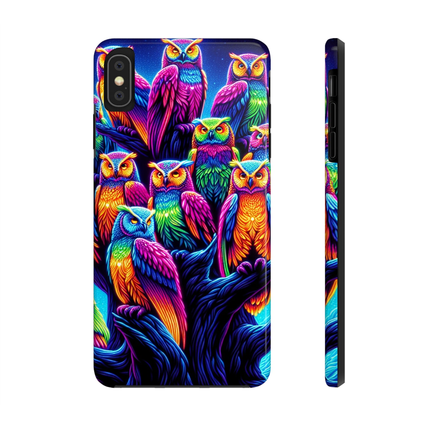 Neon Nocturne. NEON Owls Tough Phone Case