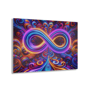 Cosmic Vibrancy. Trippy infity Pattern 1/4" Glossy Acrylic Art