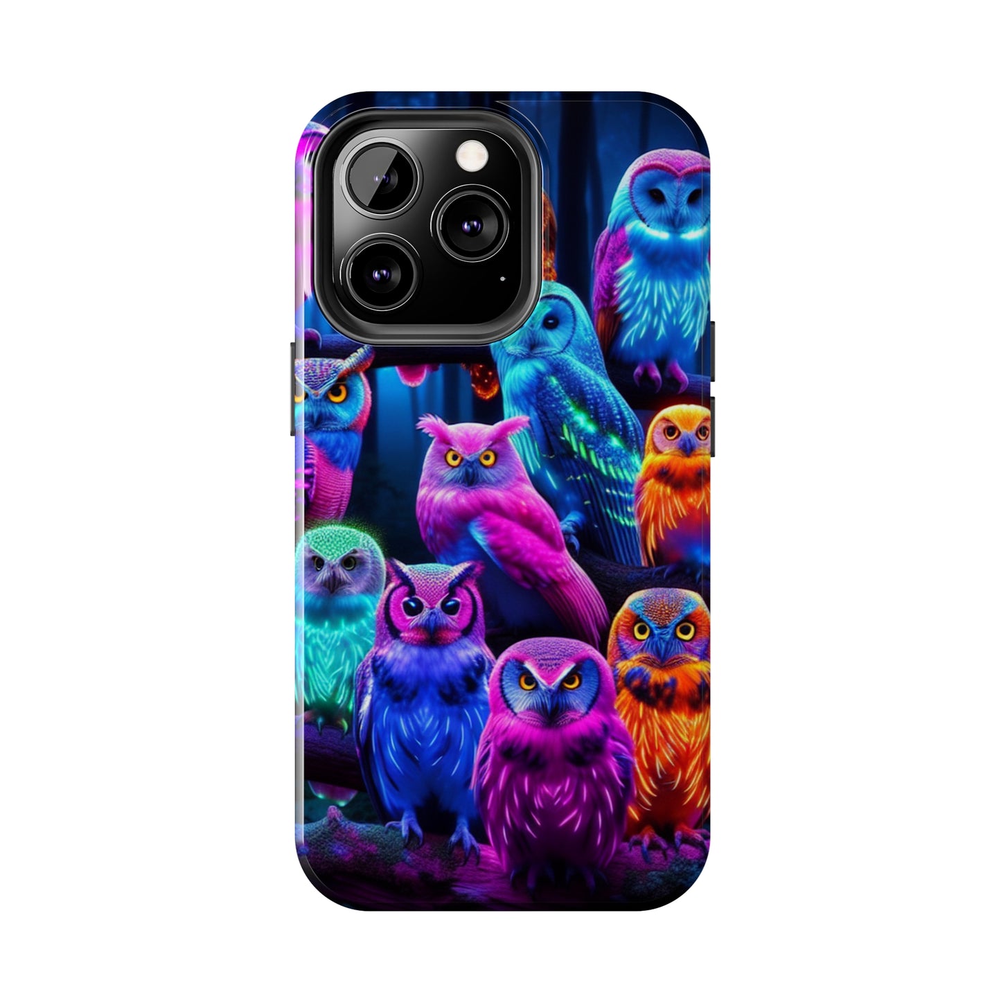 Neon Party of Owls NEON Owls Phone Case Iphone 7 8 9 10 11 12 13 14 Pro Max Mini Plus XR XS SE