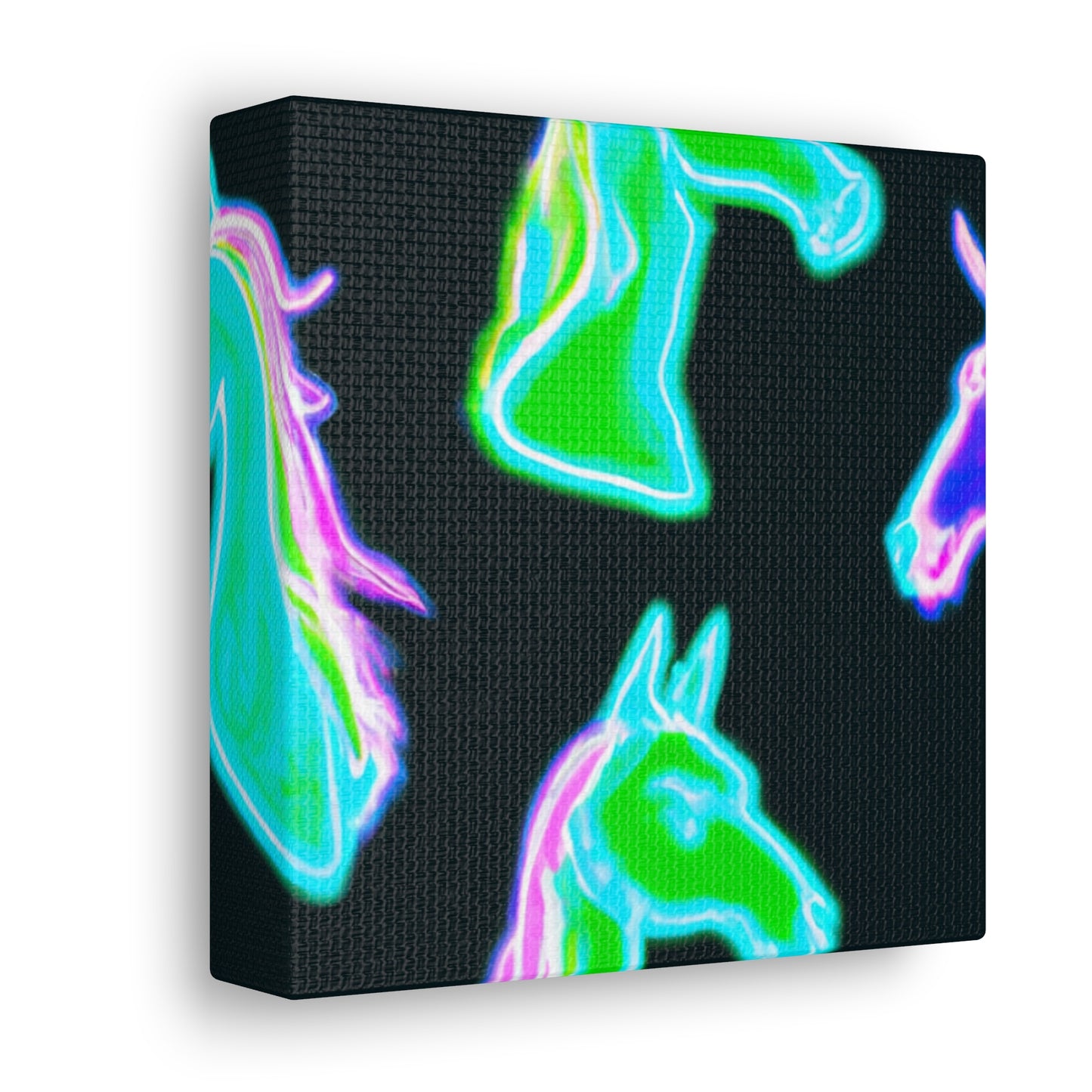 Vivid Nocturnal Unicorns. NEON Unicorns Art Canvas