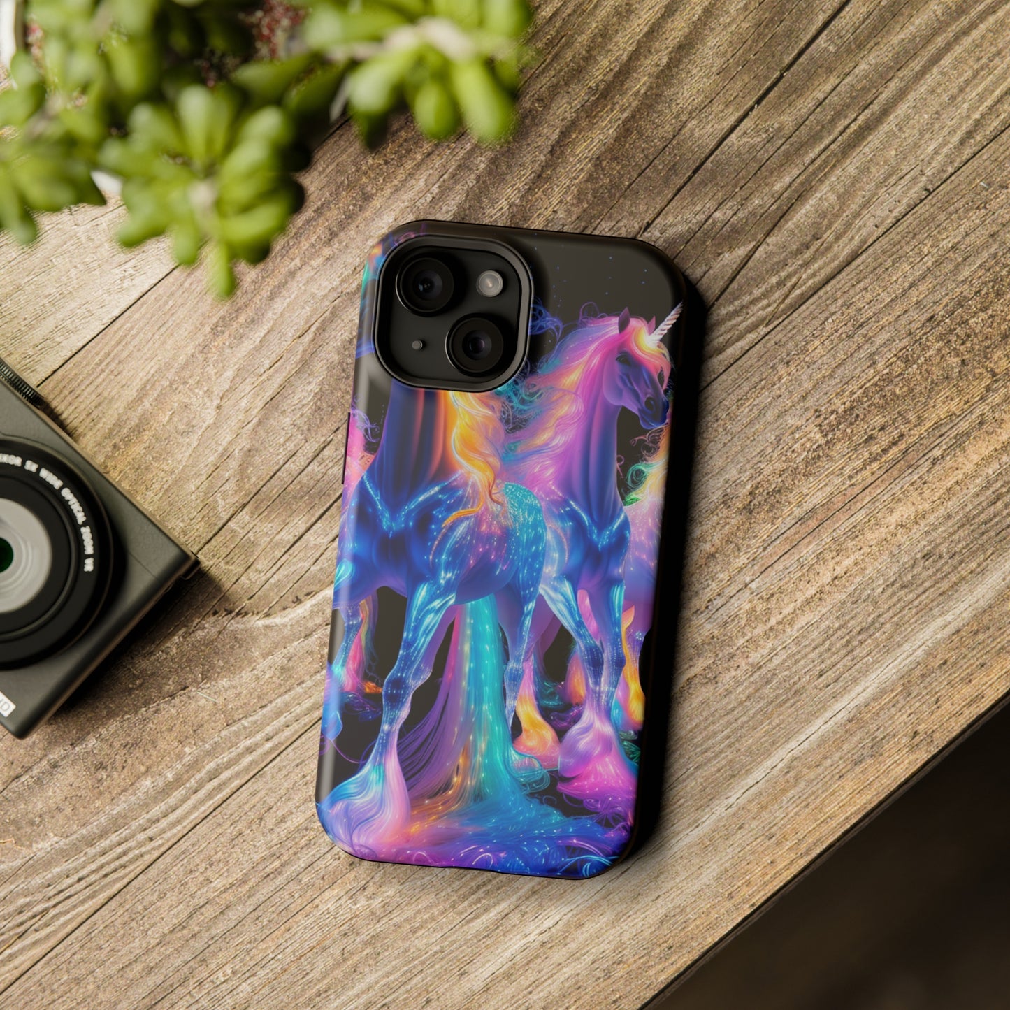Neon Unicorn Bliss Neon Unicorns Premium Art Magsafe Magnet Tough IPhone 13 14 15 Pro Plus Max and Mini in Matte and Glossy Phone cases
