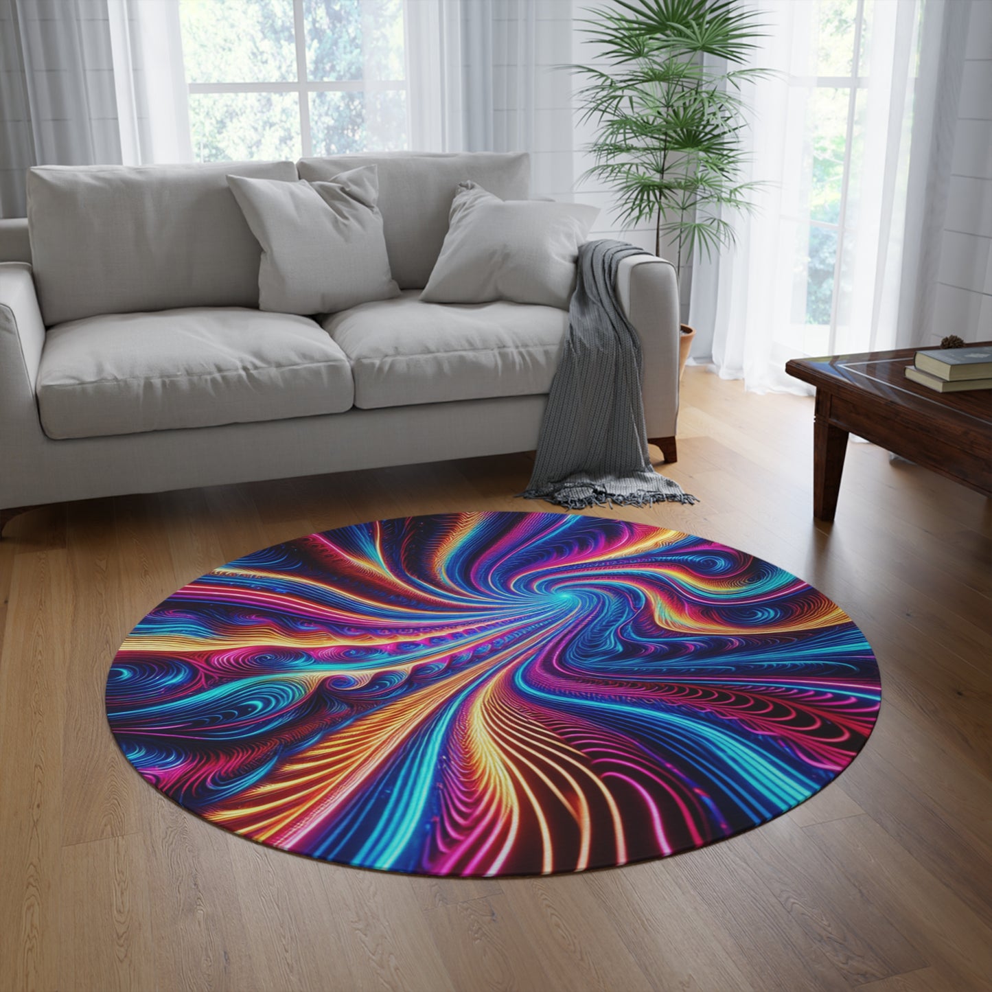 FEVERGLOW COILSPIRAL Infinity Patterns Round Rug