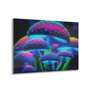 Neon Fungi Flourish. Mushrooms 1/4" Glossy Acrylic Art