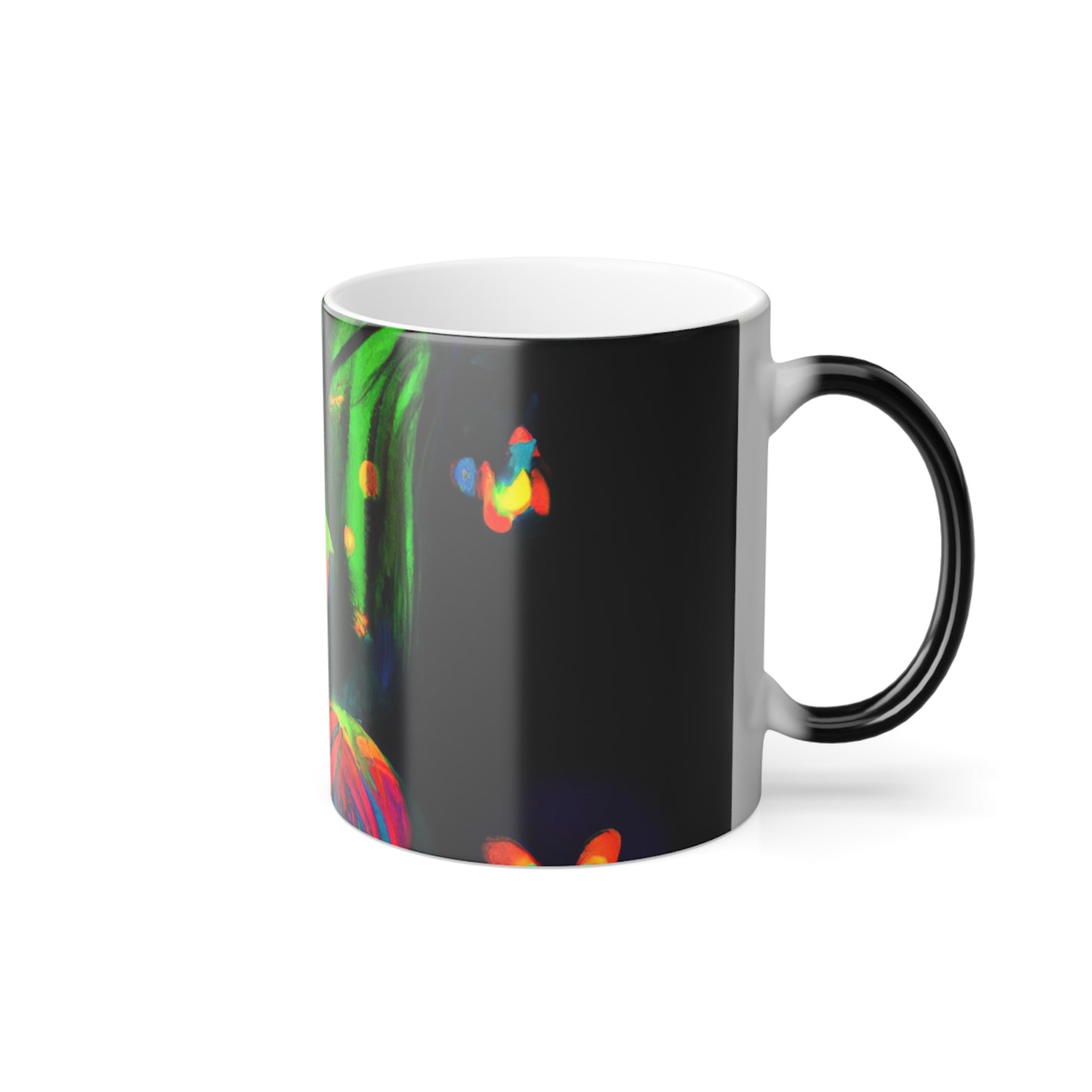 "Neon Harmony" Mushrooms & Butterflies 11oz Color Morphing Mug