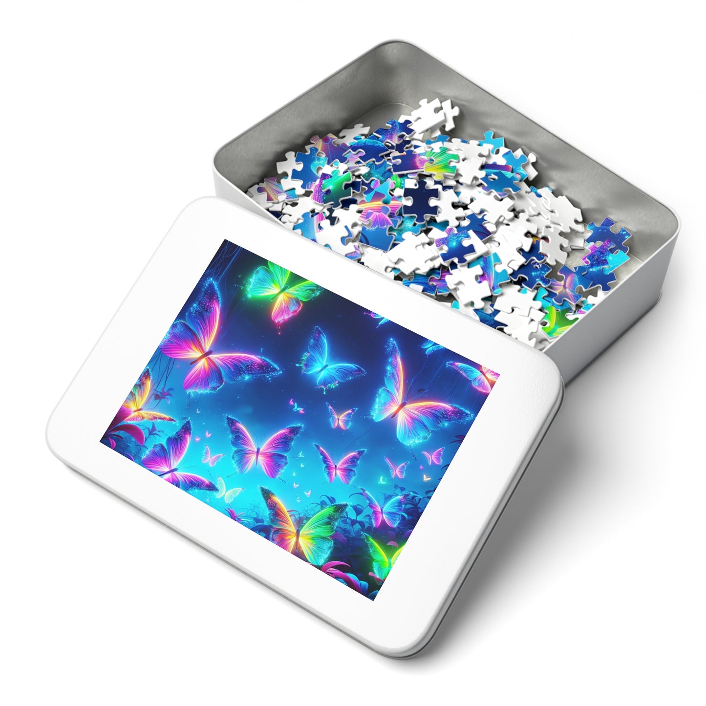 Neon Flight. - Neon Butterflies Puzzle30, 110, 252, and 1000 Pieces