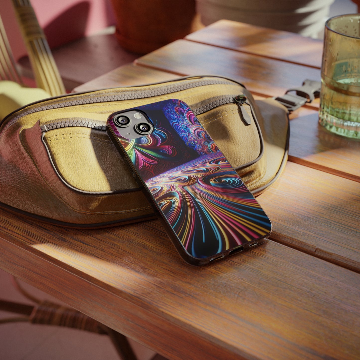 Vibin' Neon Infinity. Infinity Patterns Art Polycarbonate Phone Case
