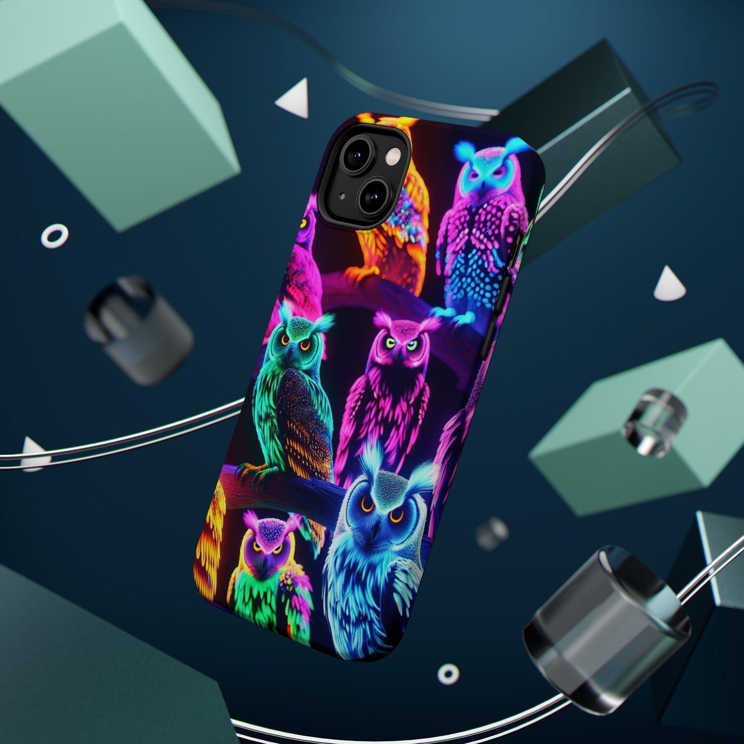 Neon Night Owls. Neon Owls Premium Art Magsafe Magnet Tough IPhone 13 14 15 Pro Plus Max and Mini in Matte and Glossy Phone cases
