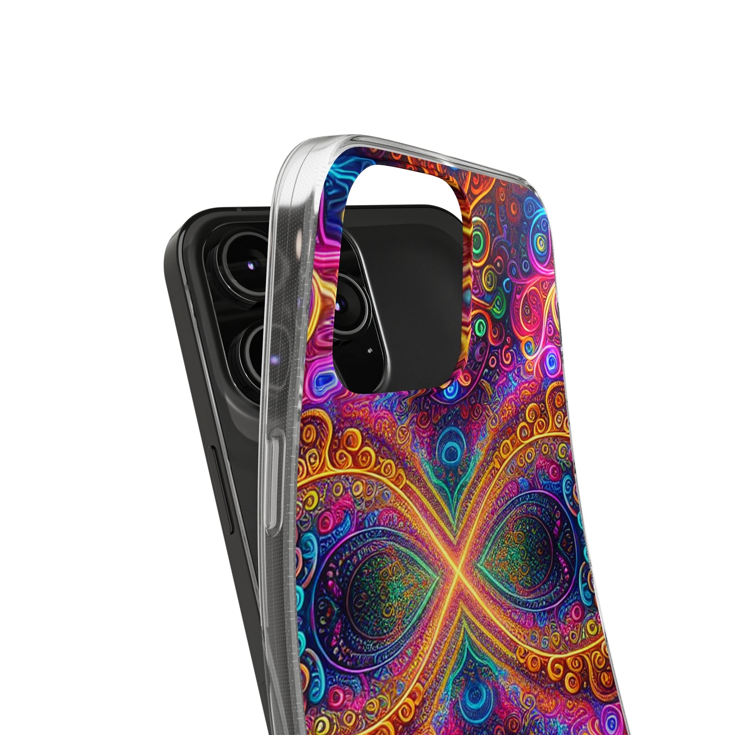 Vibrant Trippy Neon Infinity Swirls Infinity Patterns Art Polycarbonate Phone Case
