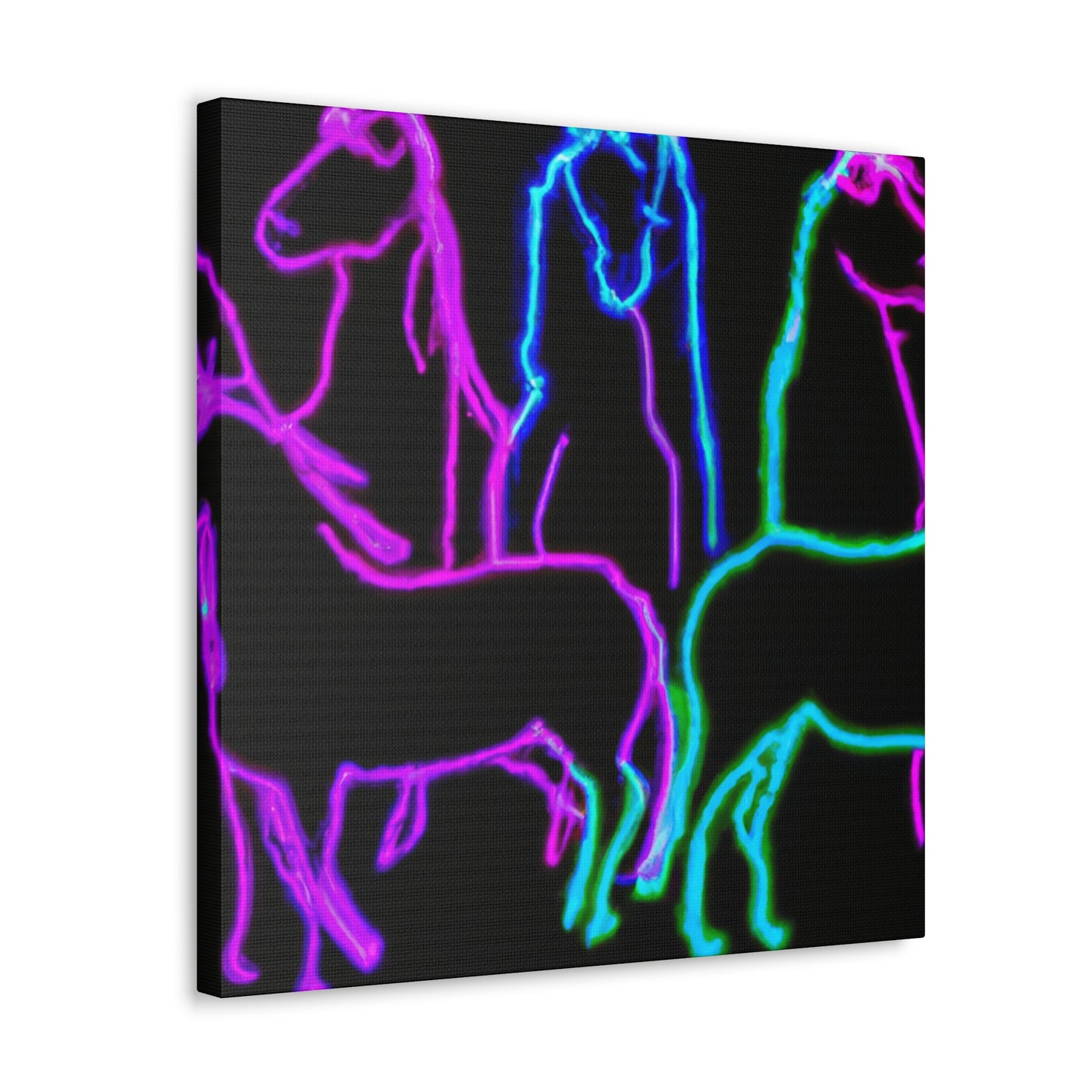 Vibrant Neon Unicornscape. NEON Unicorns Art Canvas