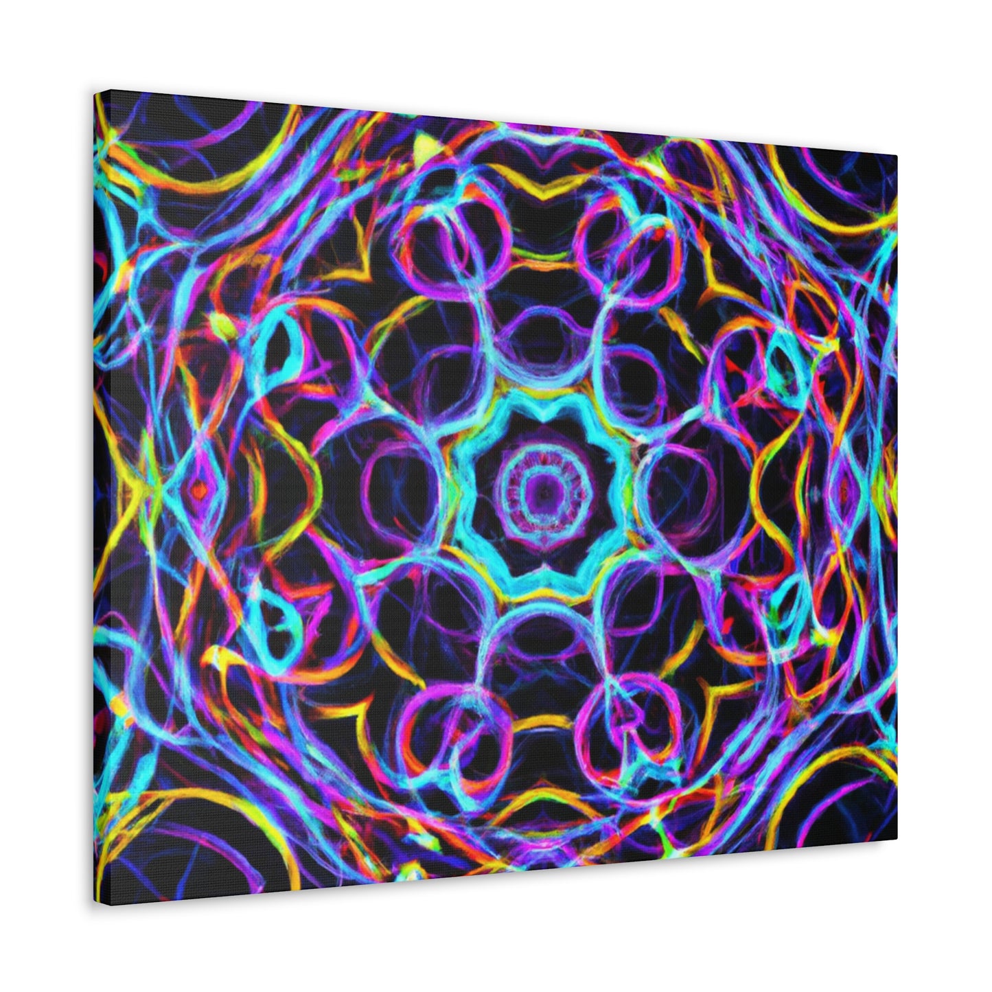 Neon Infinity Voyage. Trippy Infinity Patterns Art Canvas