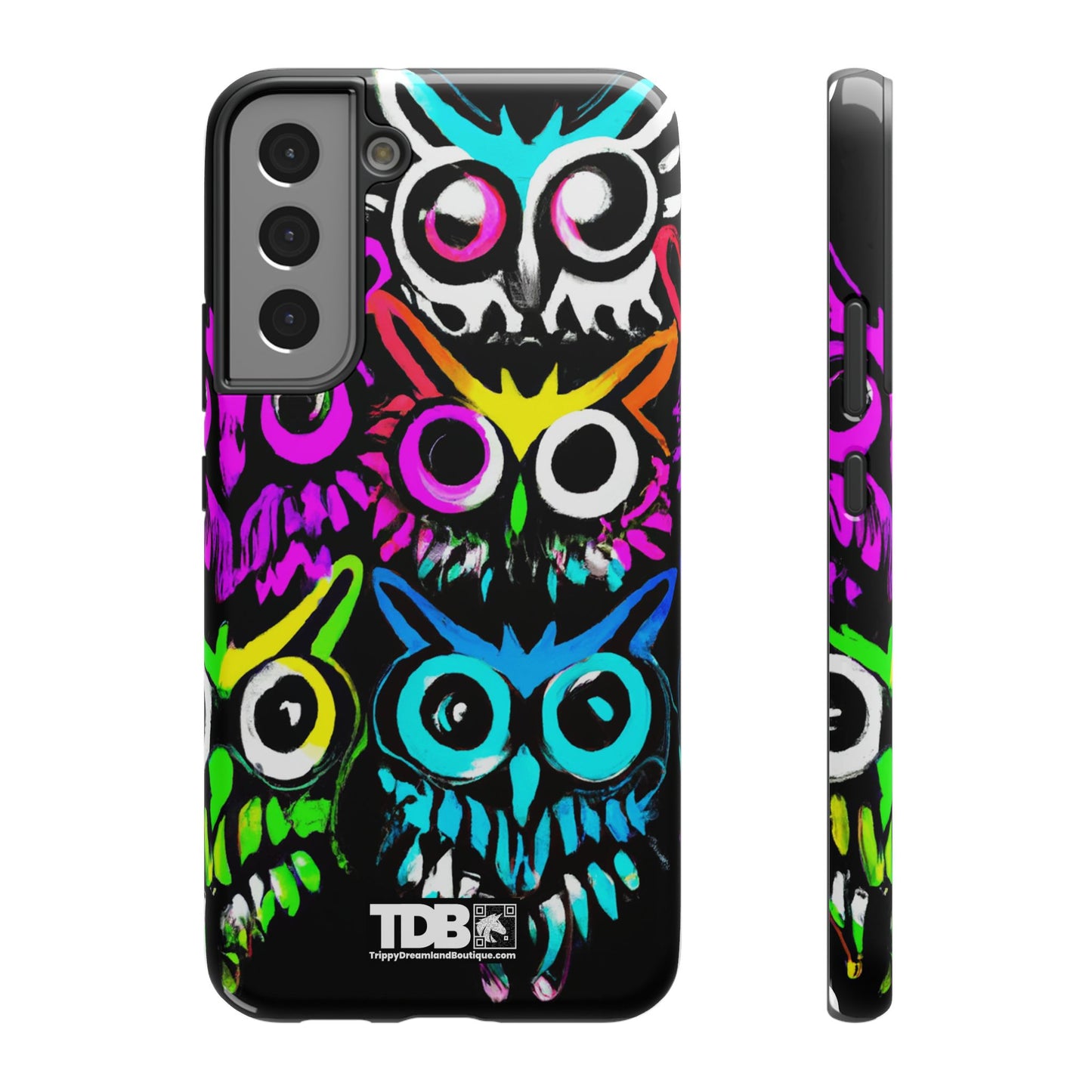 TDB Psychedelic Rave Owl Impact-Resistant Phone Case - Colorful Protection