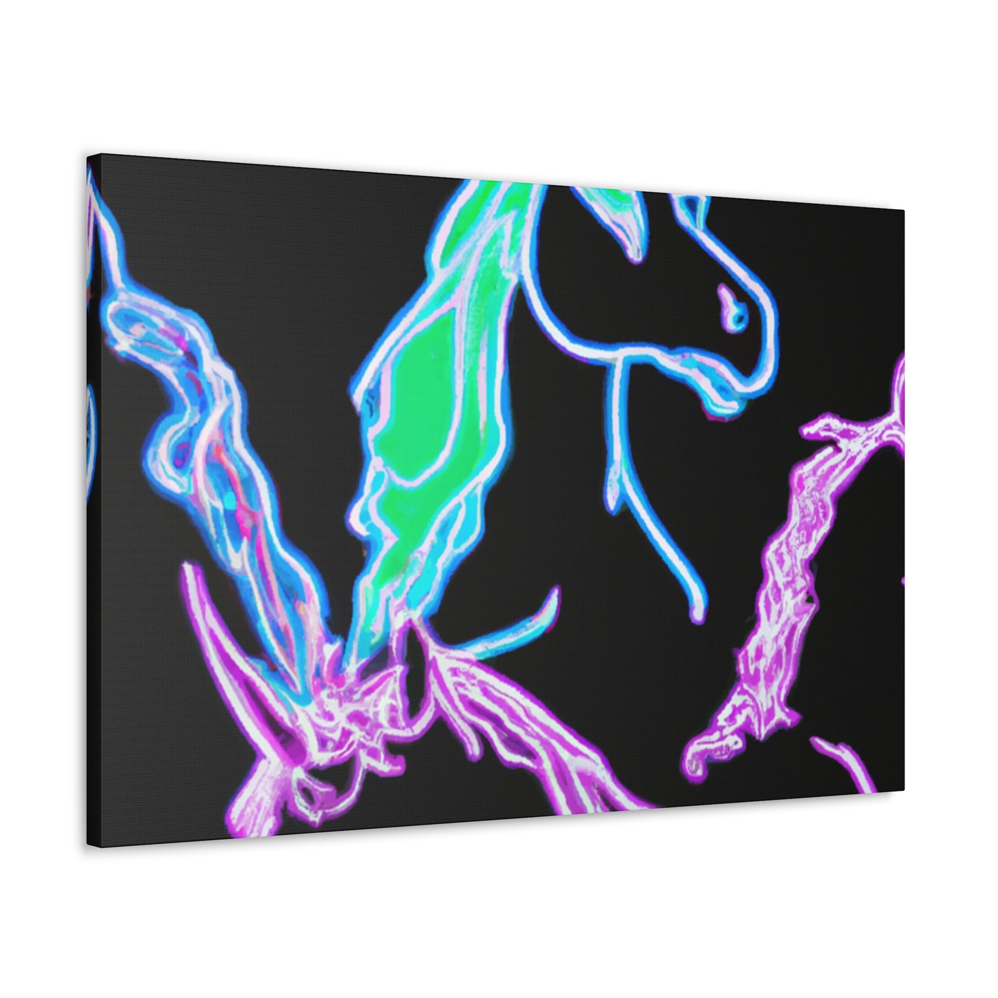 "Galactic Shebang of Neon Unicorns" NEON Unicorns Art Canvas