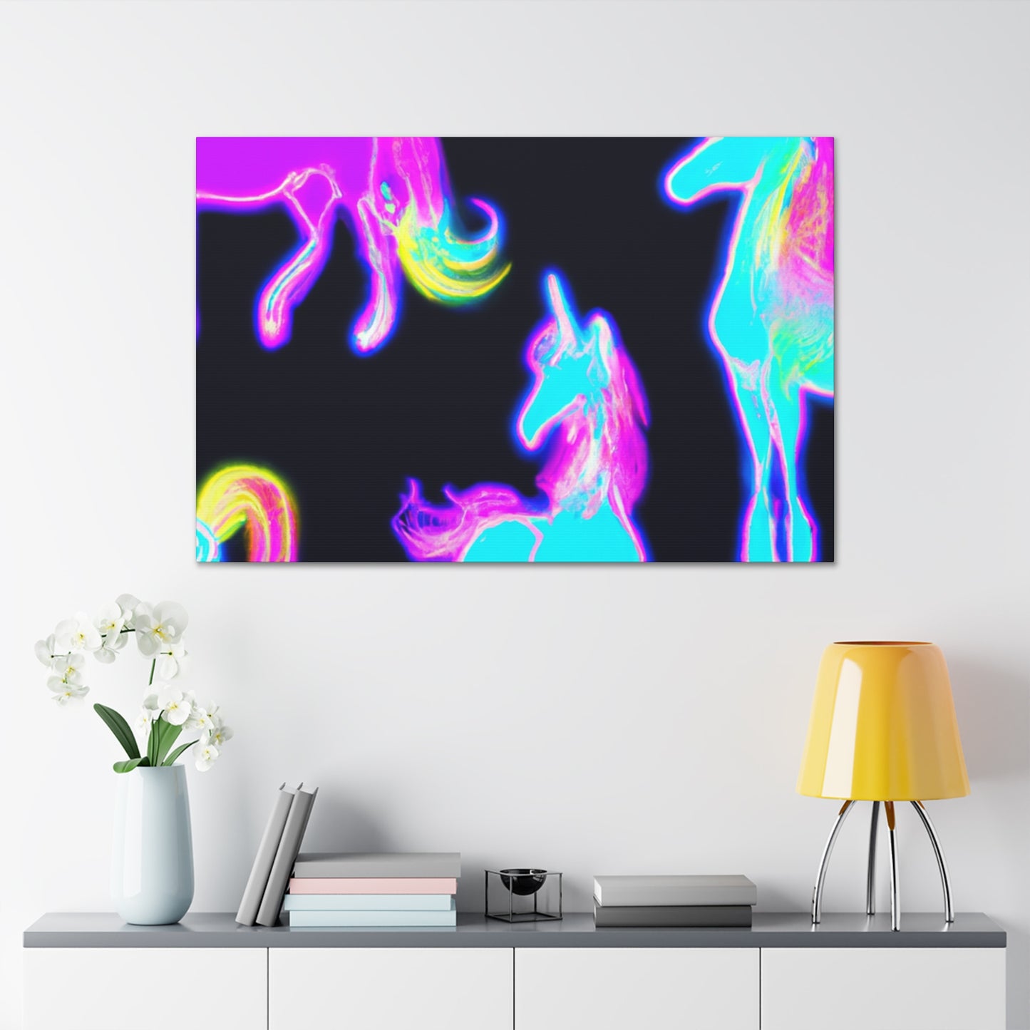 "Neon Magic" NEON Unicorns Art Canvas