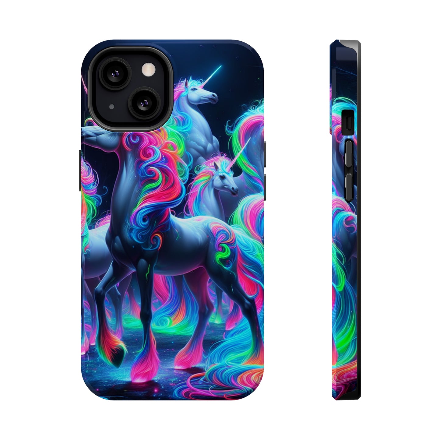 Neon Unicorn Prism. Neon Unicorns Premium Art Magsafe Magnet Tough IPhone 13 14 15 Pro Plus Max and Mini in Matte and Glossy Phone cases