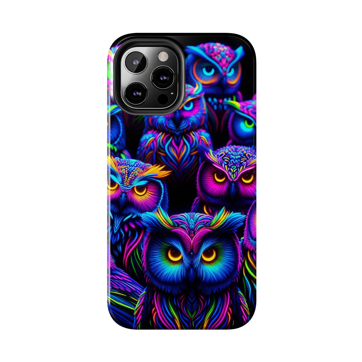 Neon Owl Congregation. NEON Owls Tough Phone Case