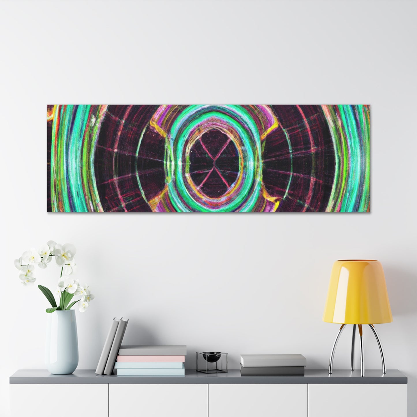 Electric Cosmic Confetti. Trippy Infinity Patterns Art Canvas