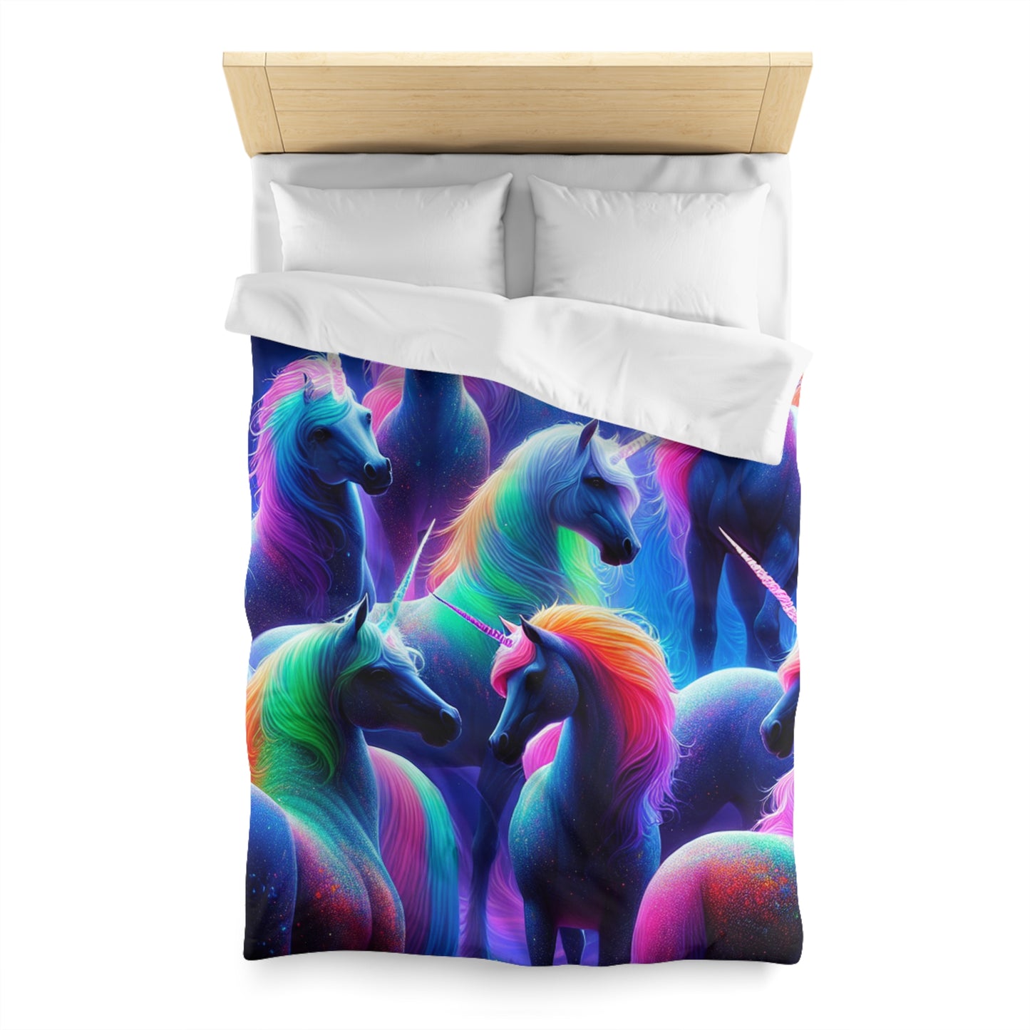 Ambrosius da Vinci - NEON Unicorns Microfiber Duvet Cover