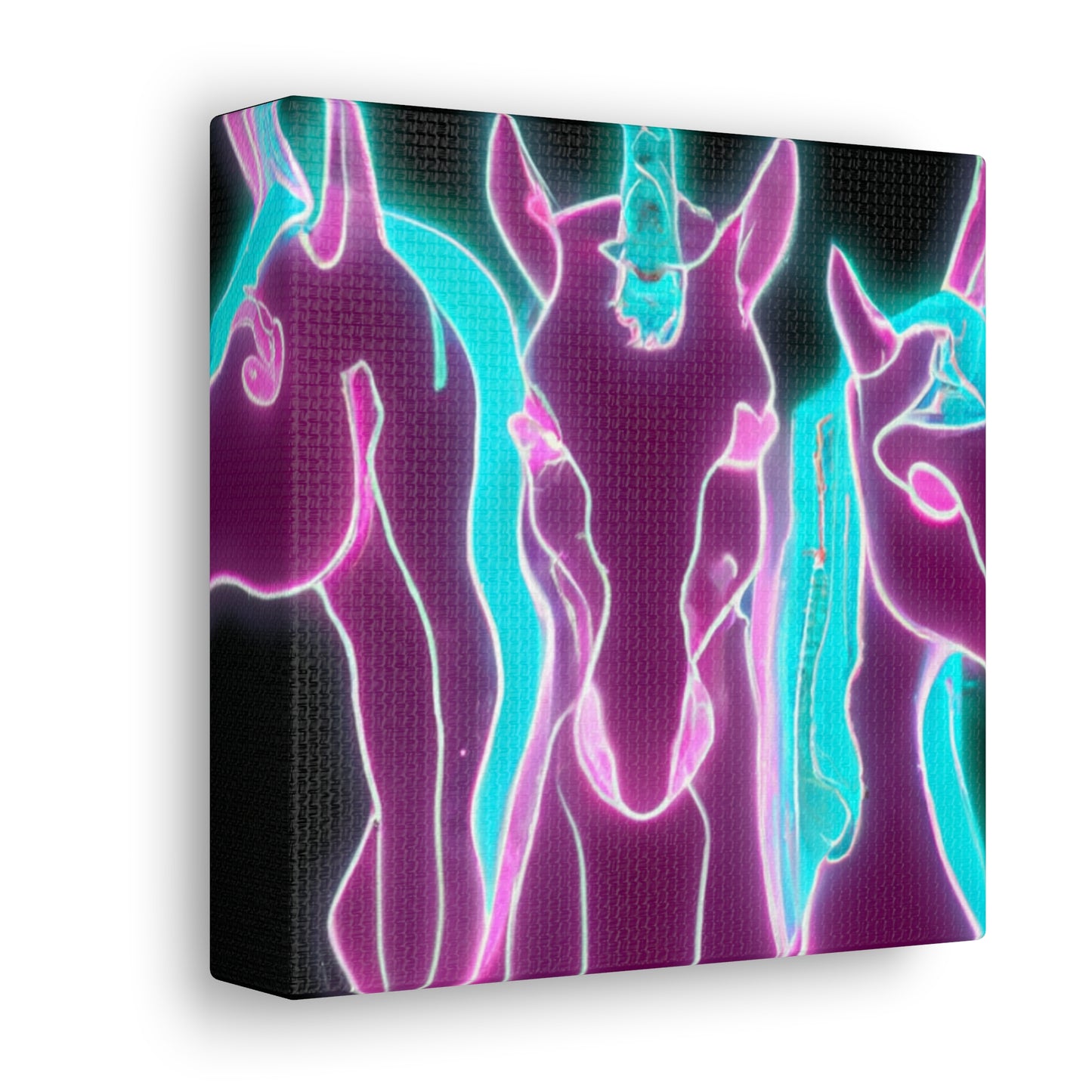 "Neon Unicorn Posse" NEON Unicorns Art Canvas