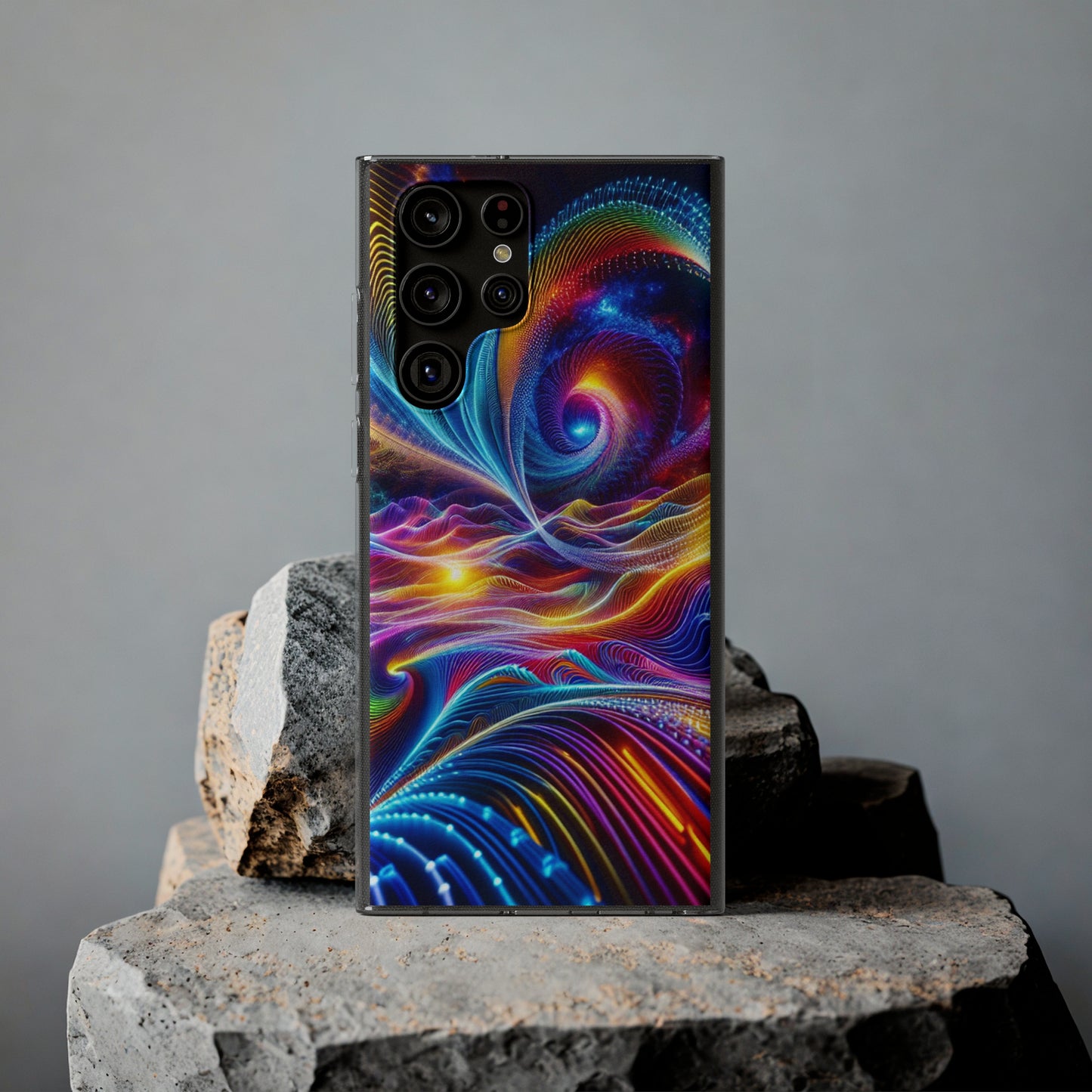 Neon Vortex. Infinity Patterns Art Polycarbonate Phone Case