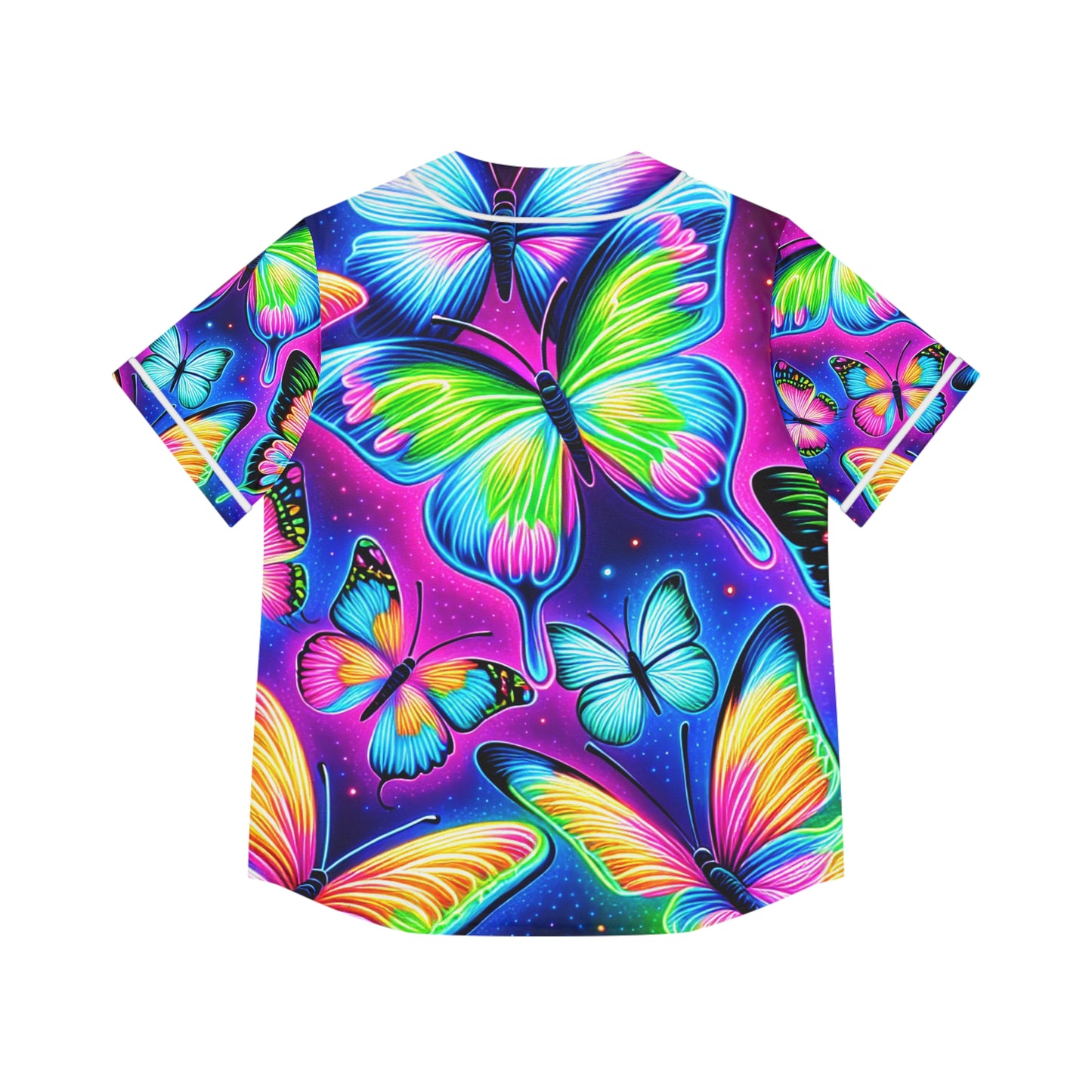 "Neon Embrace" Neon Butterflies Womans Jersey