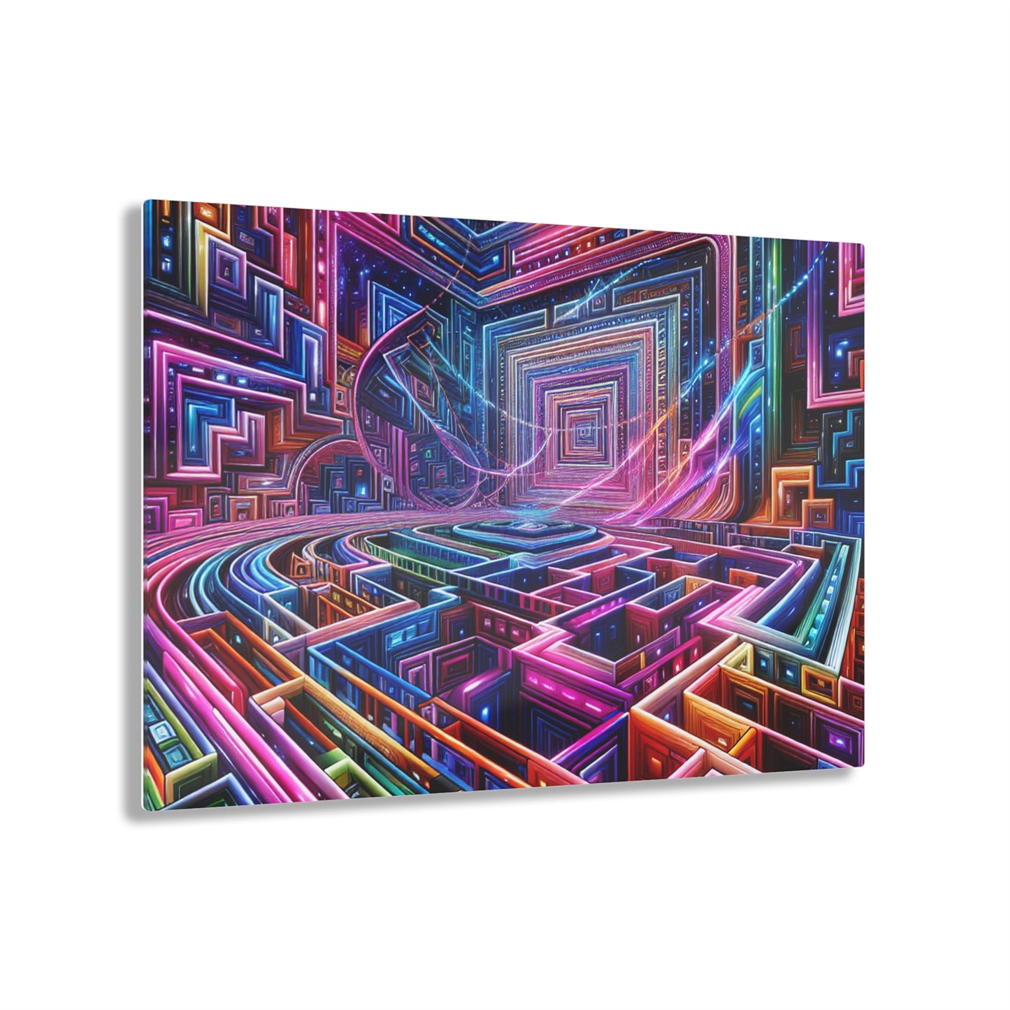 Neon Liminiscence Trippy infity Pattern 1/4" Glossy Acrylic Art