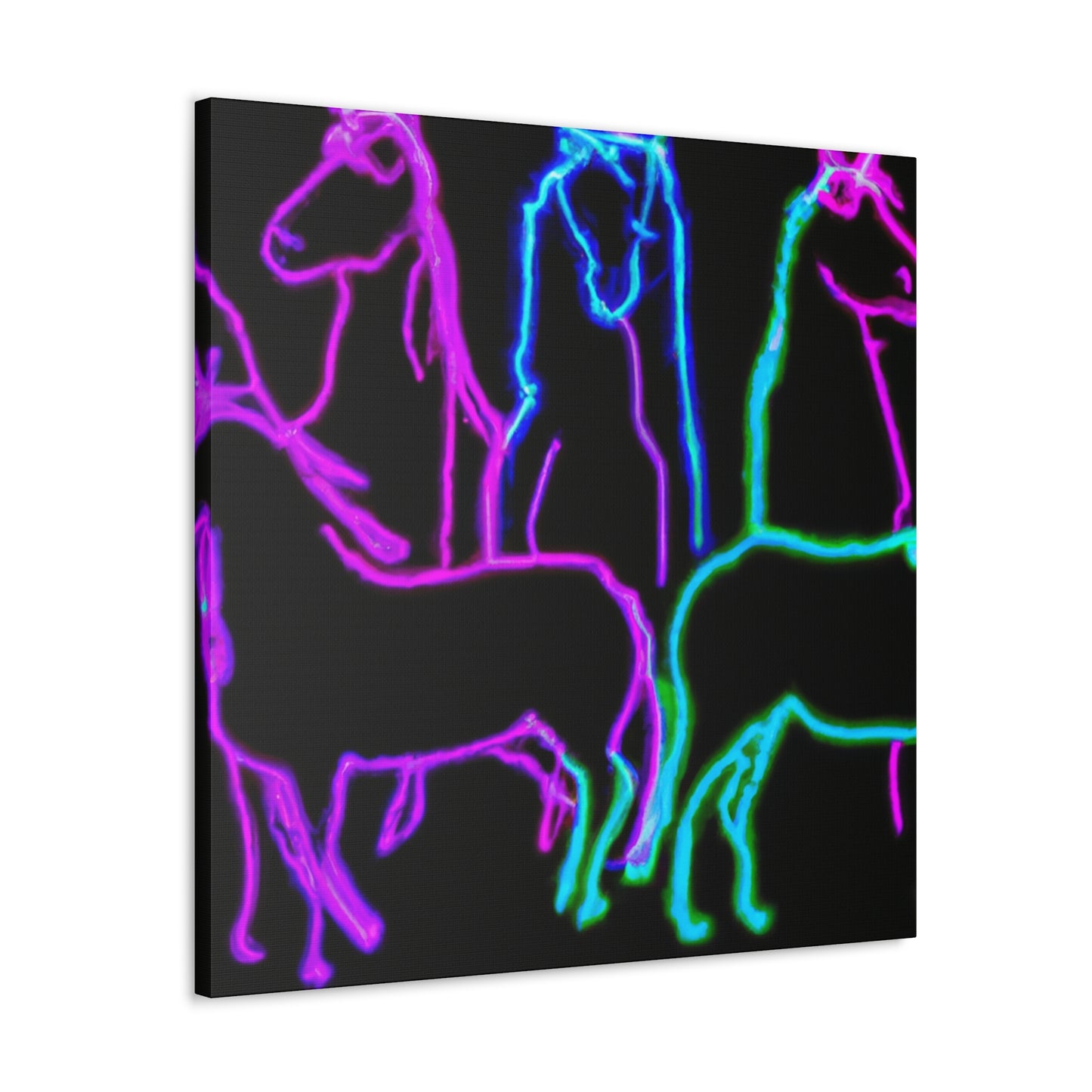 Vibrant Neon Unicornscape. NEON Unicorns Art Canvas