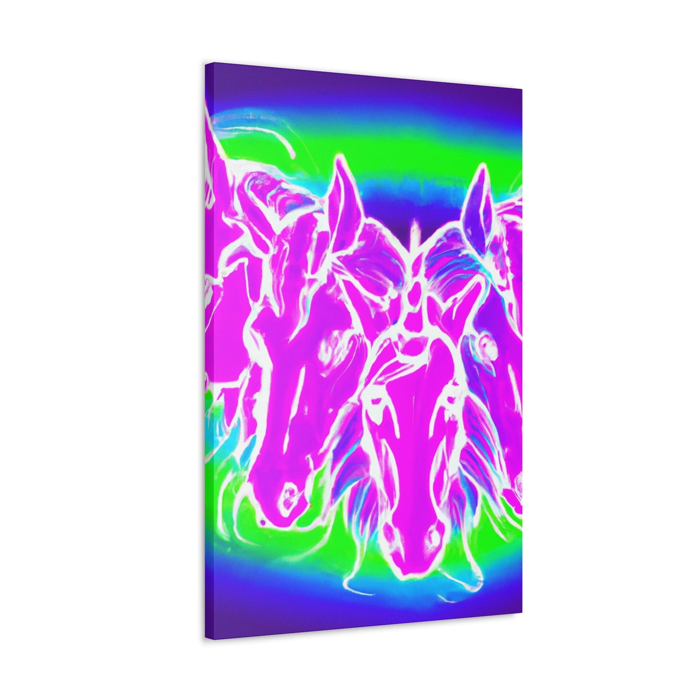 Neon Splendor Unicorns. NEON Unicorns Art Canvas