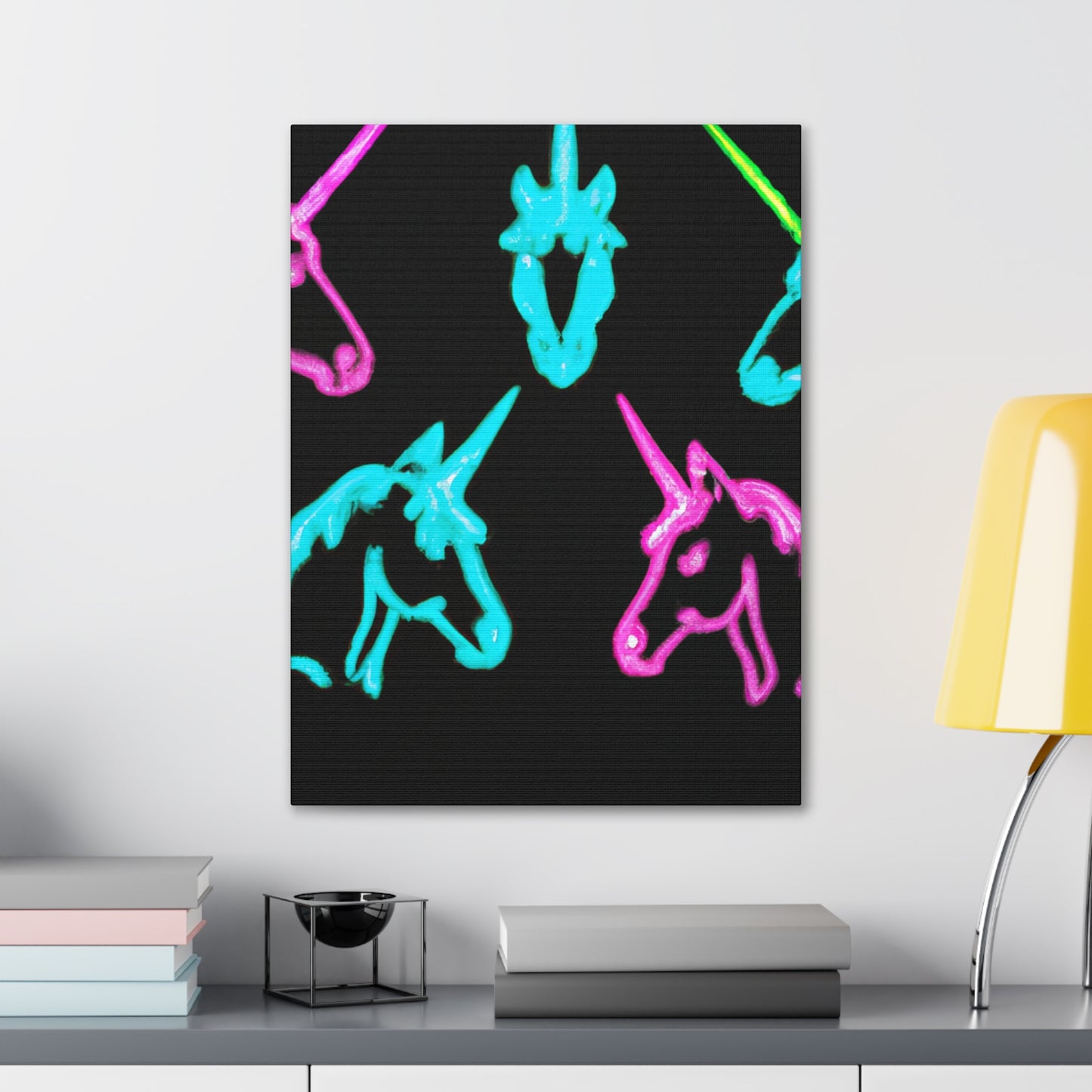 Neon Night Unicorn Prism NEON Unicorns Art Canvas