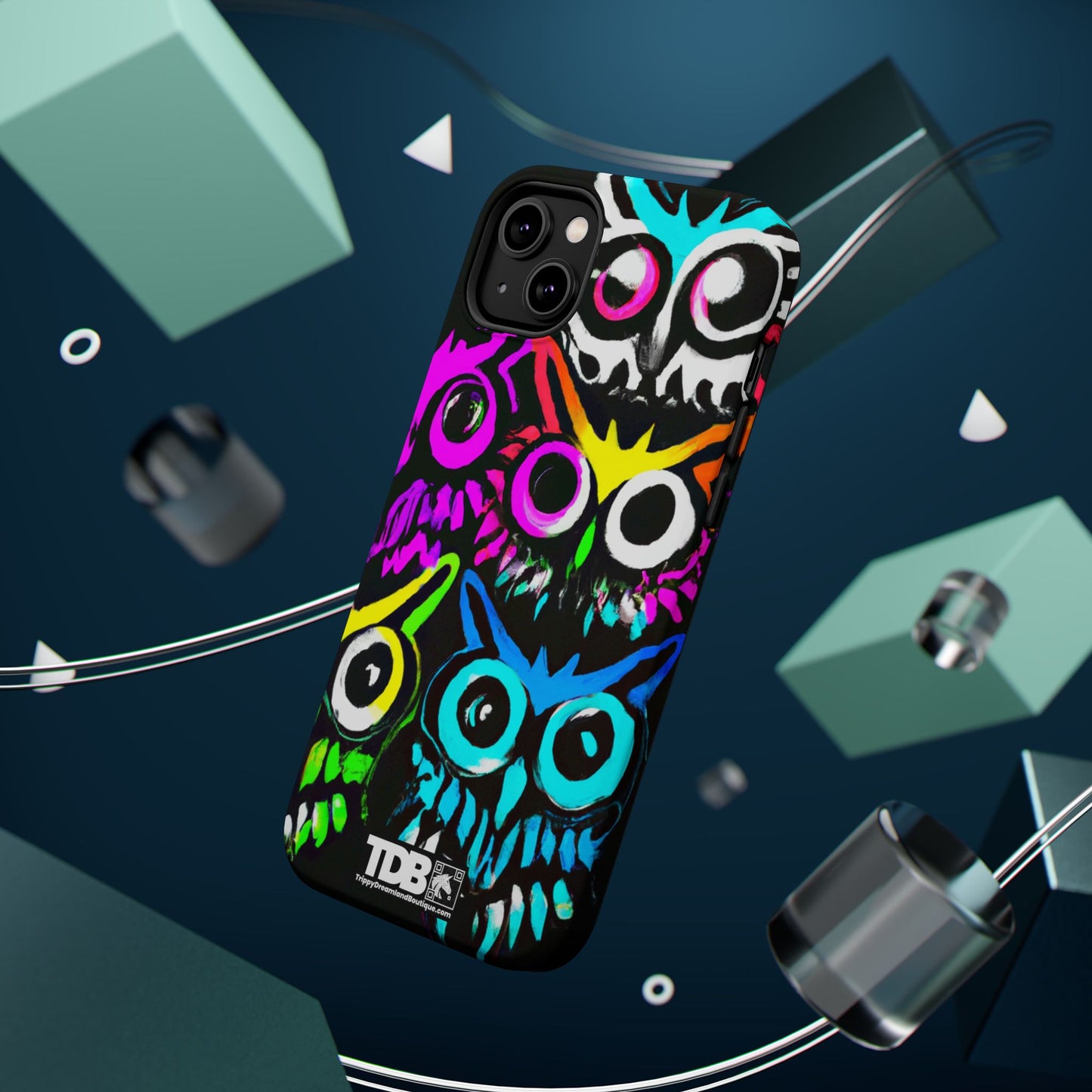 TDB iPhone Magnetic Tough Case - Psychedelic Rave Owl Design