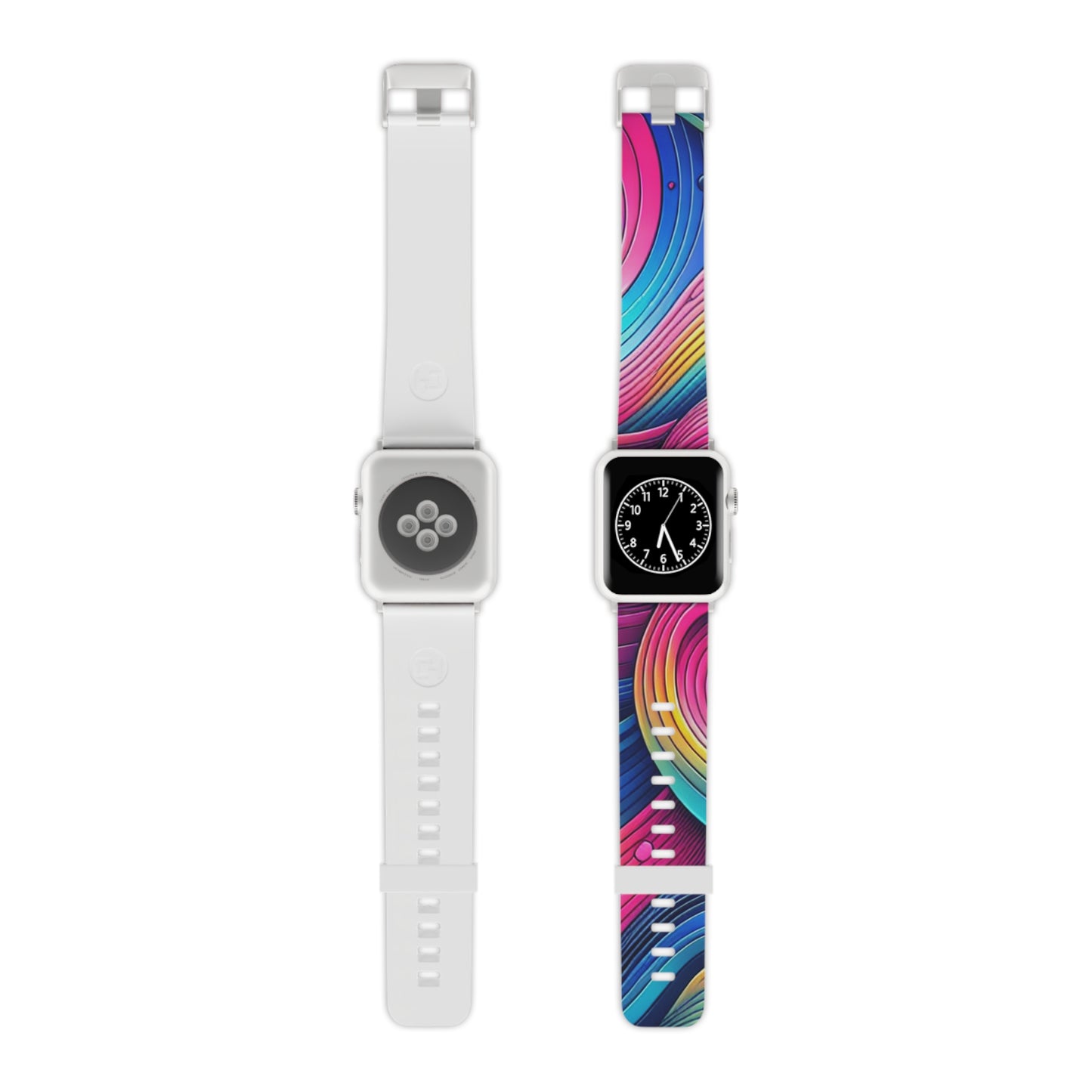 , and geometric shapes
"Neon Geoscape" - Trippy Infinity Patterns Iwatch Band