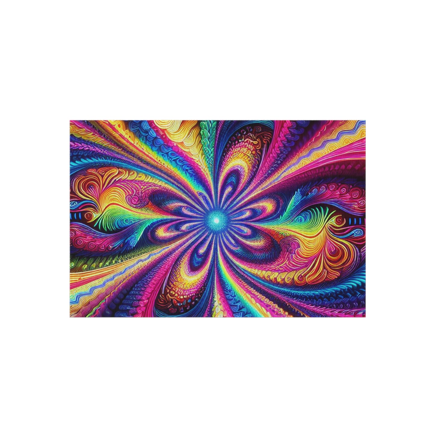 Cosmic Rainbow Infinity Spirograph. Infinity Patterns Outdoor Rug