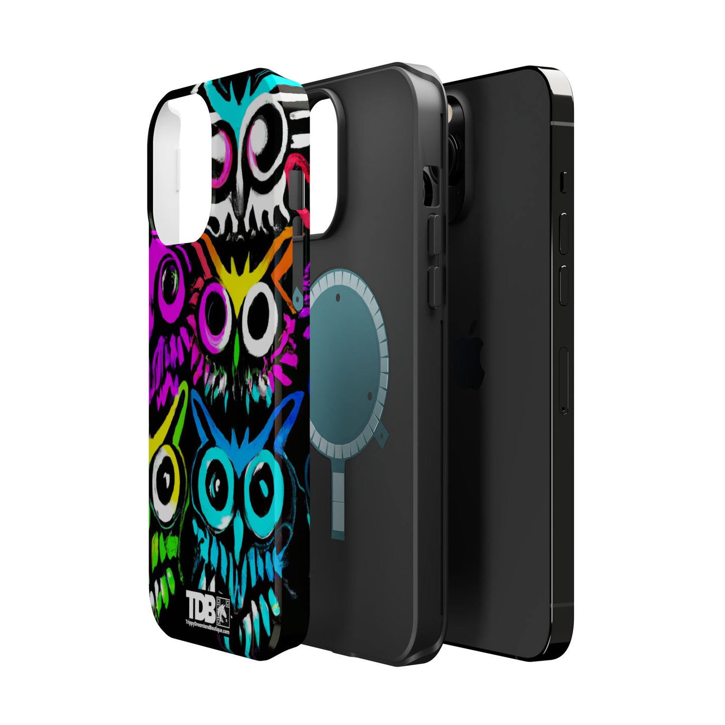 TDB iPhone Magnetic Tough Case - Psychedelic Rave Owl Design