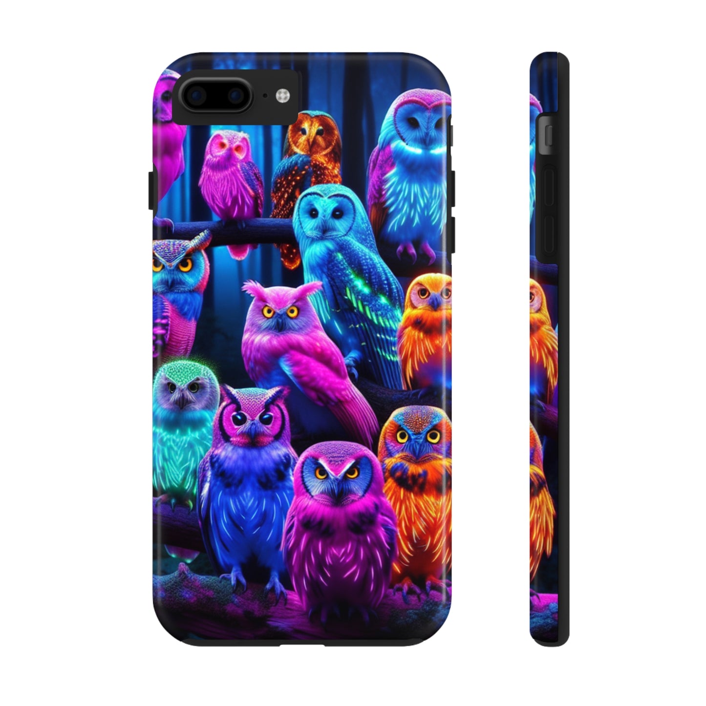 Neon Party of Owls NEON Owls Phone Case Iphone 7 8 9 10 11 12 13 14 Pro Max Mini Plus XR XS SE