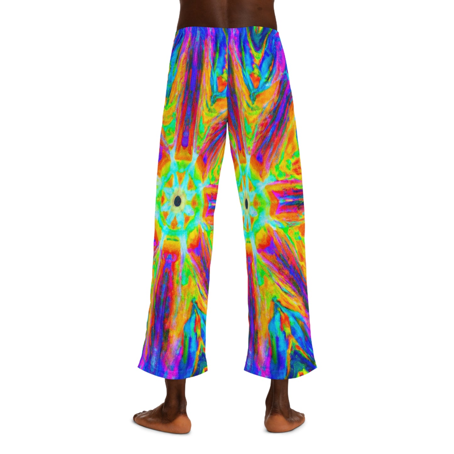 TDB Vibrant Neon Infinity Spirals. Trippy Infinity Patterns Mens Pajama Pants