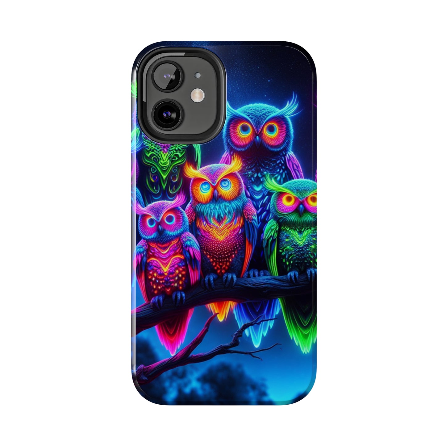 'Neon Rainbow Owls' NEON Owls Tough Phone Case