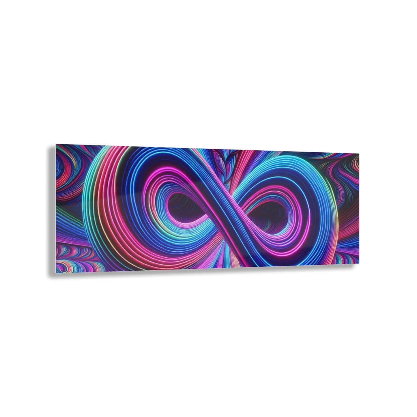 Cosmic Geometrica Splendor. Trippy infity Pattern 1/4" Glossy Acrylic Art