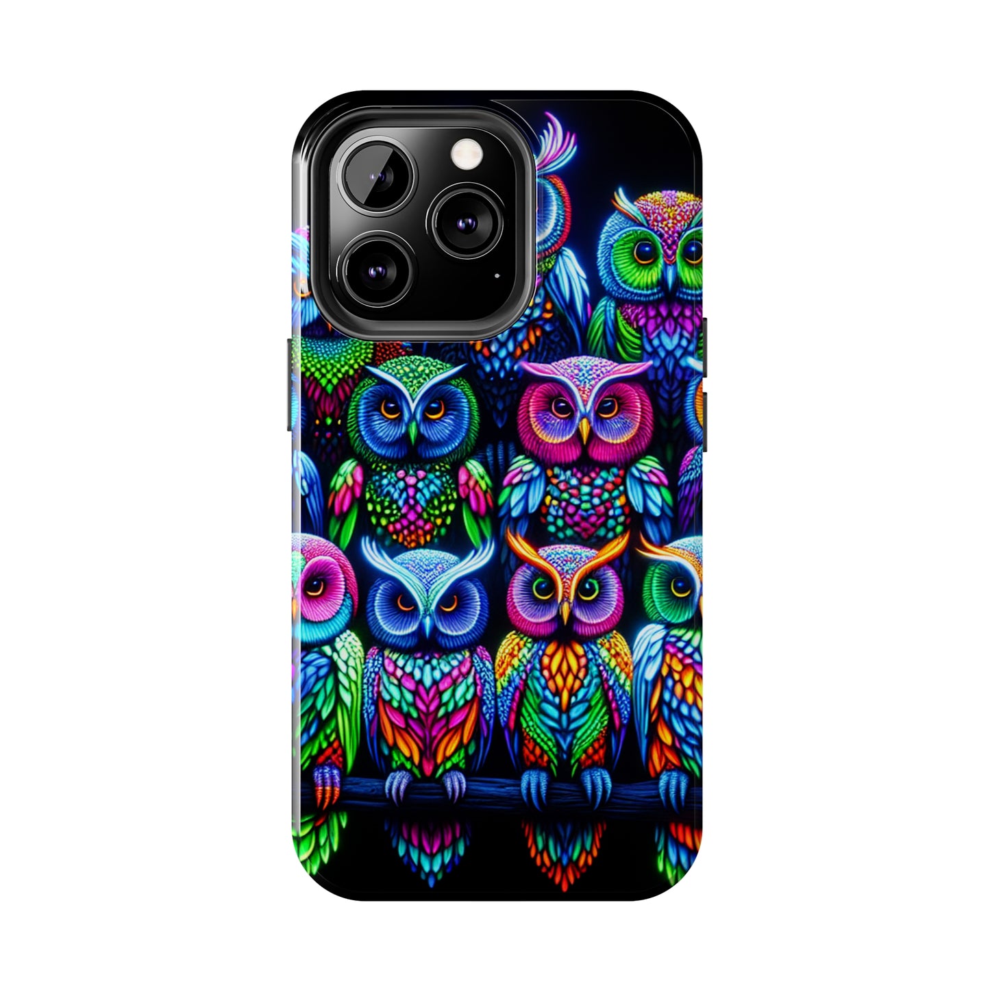 Neon Nocturnal Spectacle. NEON Owls Tough Phone Case