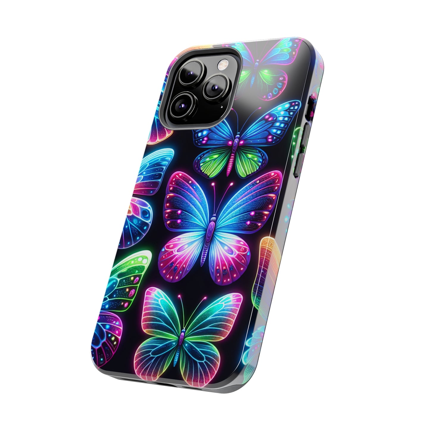 "Dance of the Neon Butterflies" NEON Butterflies Tough Phone Case Iphone 6 7 8 9 10 11 12 13 14 SE X XR XS Pro Max Mini Plus