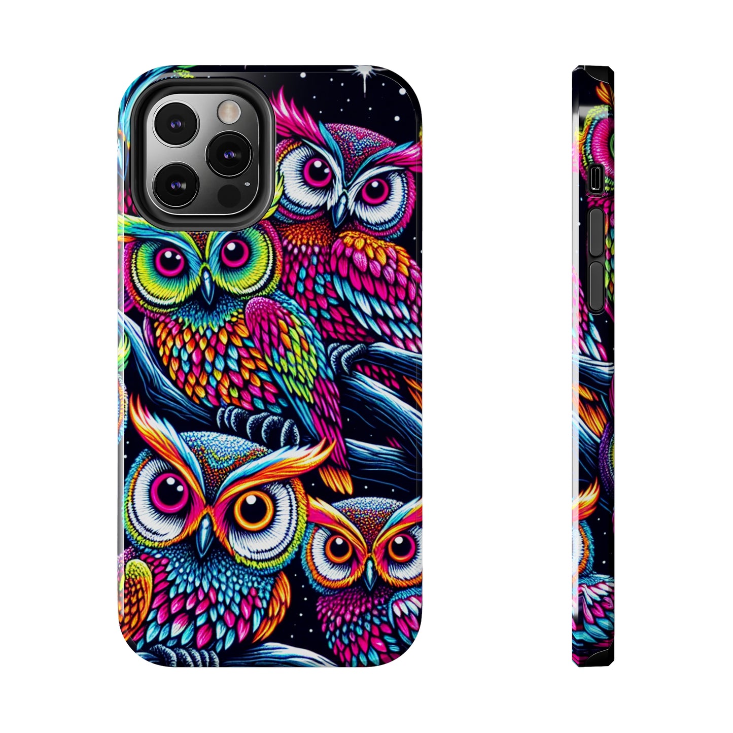 "Neon Nocturne" NEON Owls Tough Phone Case