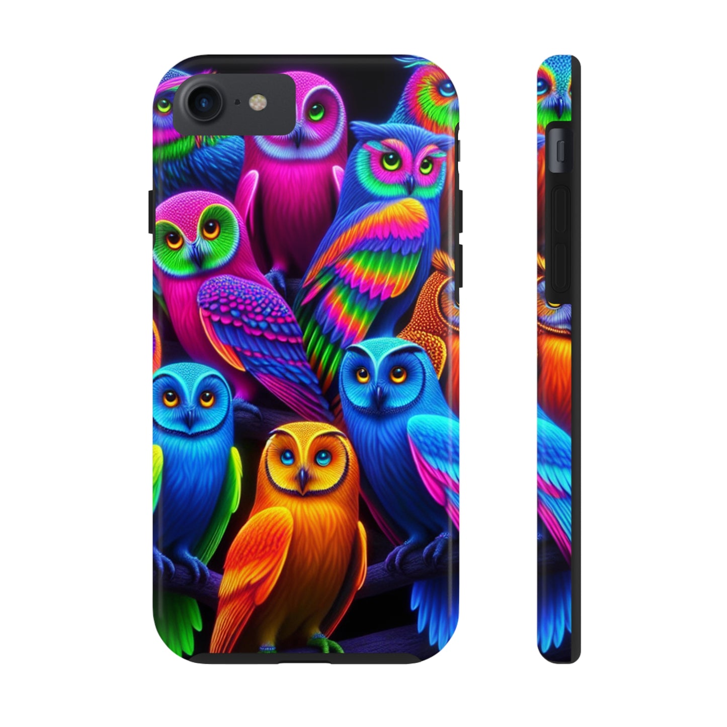 "Electric Vivid Night Owls" NEON Owls Tough Phone Case