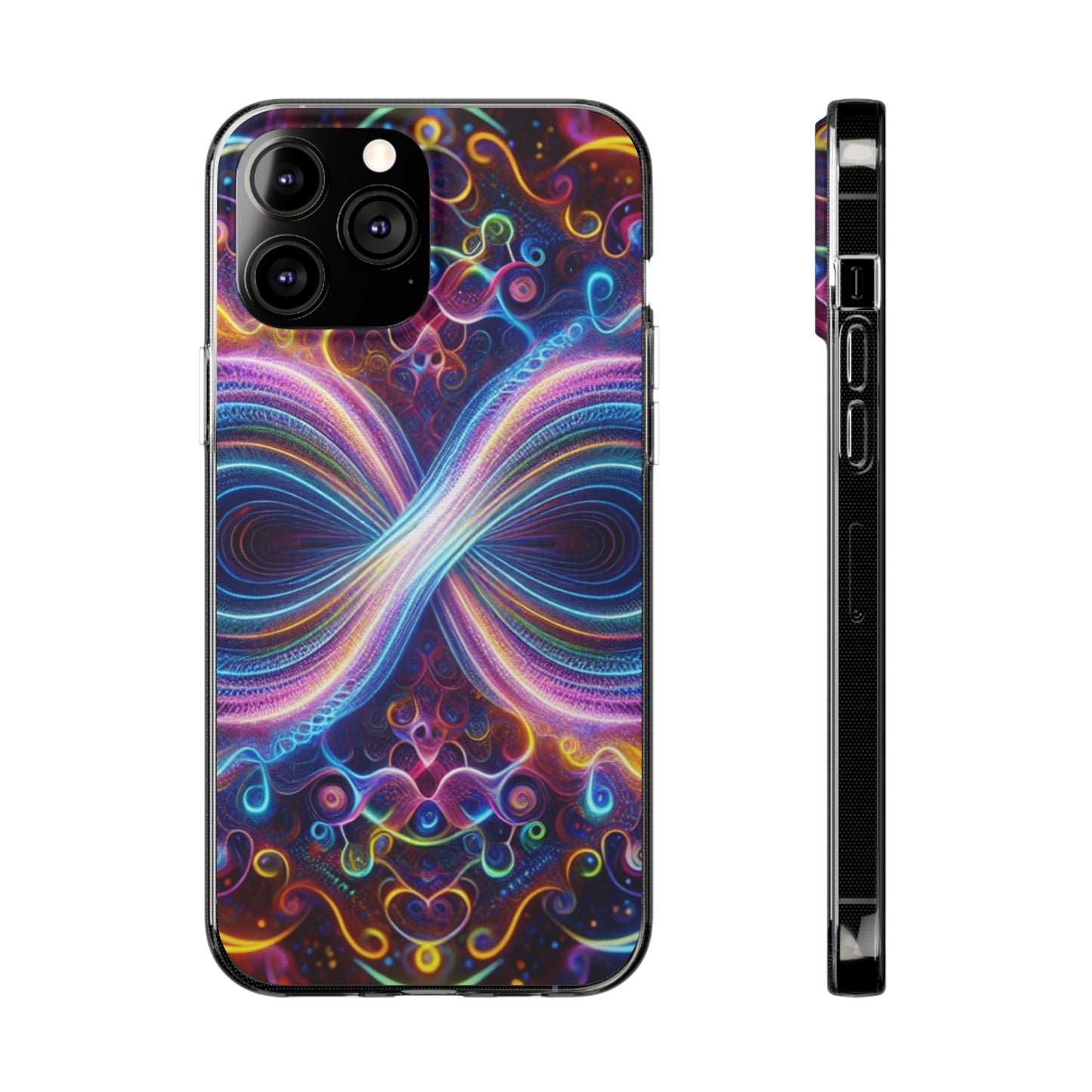 "Neon Infinity Bliss" Infinity Patterns Art Polycarbonate Phone Case