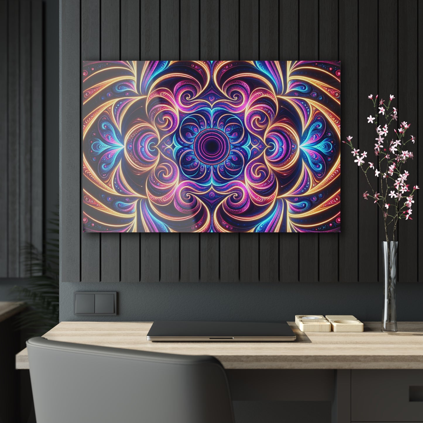 Cosmic Caressassement Trippy infity Pattern 1/4" Glossy Acrylic Art