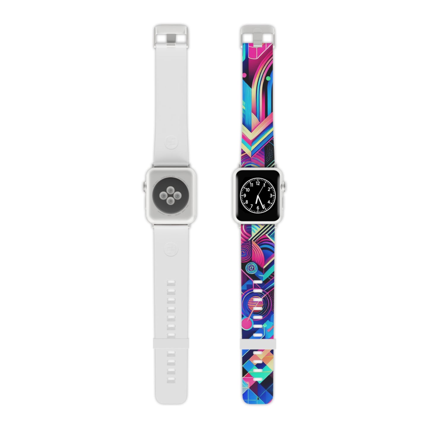 "Neon Glitchscape" - Trippy Infinity Patterns Iwatch Band