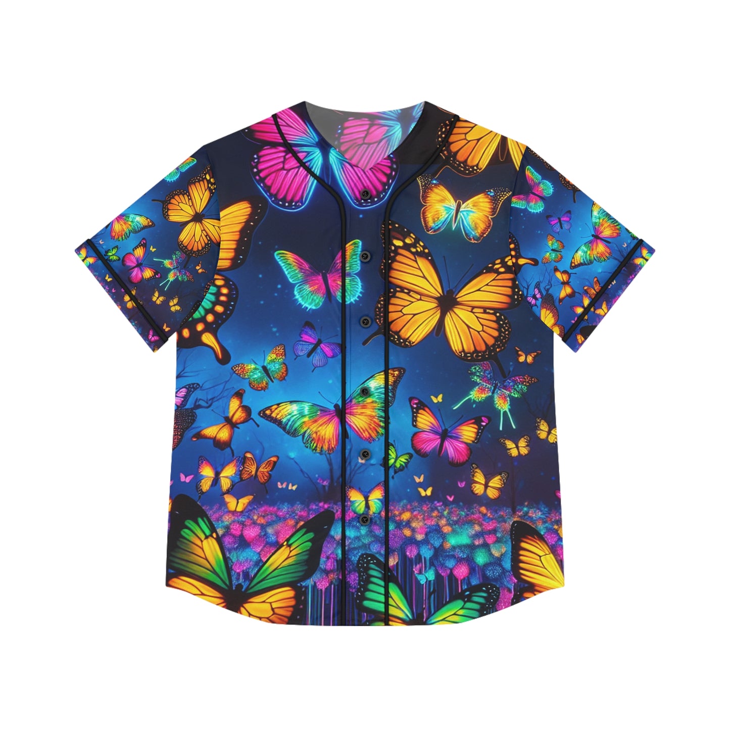 Vibrant Nebulae of Neon Butterflies Neon Butterflies Womans Jersey